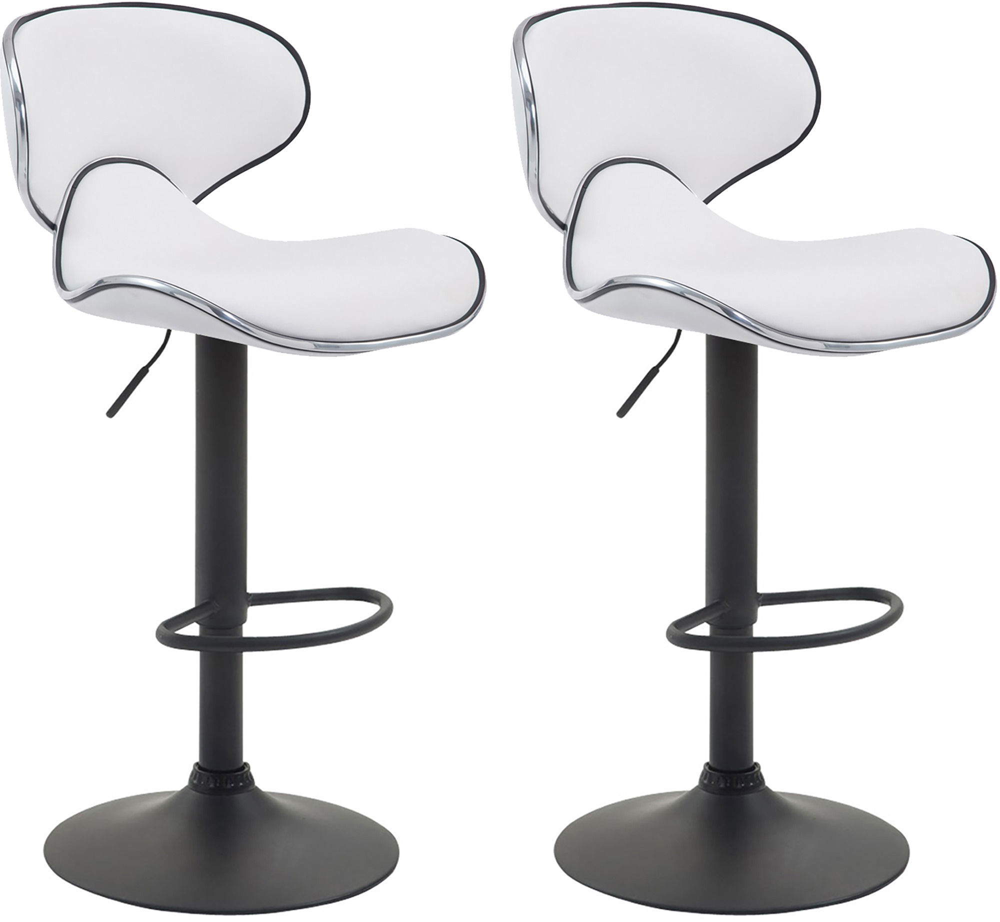 2er Set Barhocker Las Vegas V2 Kunstleder schwarz, weiß