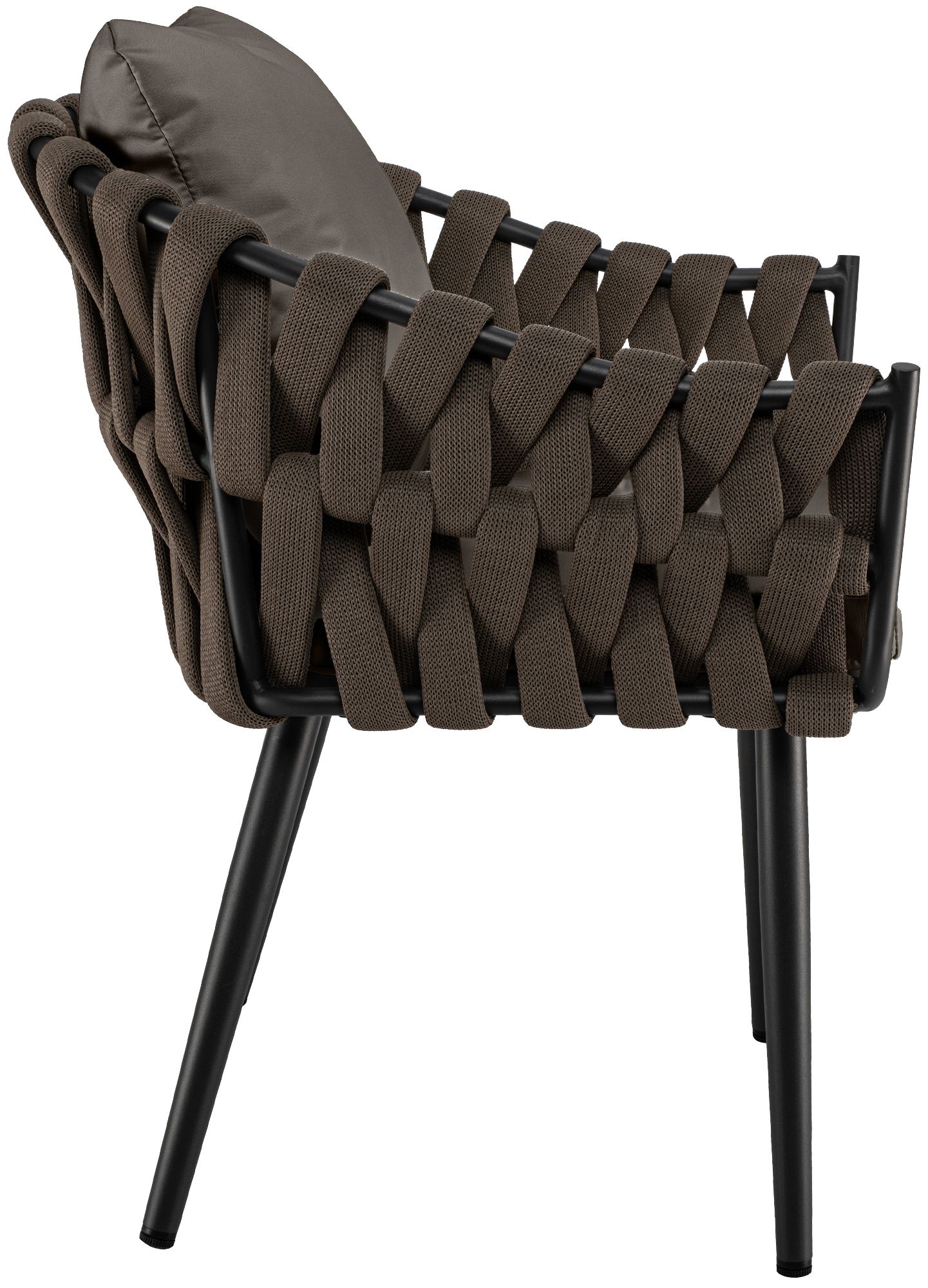 Gartenstuhl Naxos Taupe mit Sitzkissen, grau