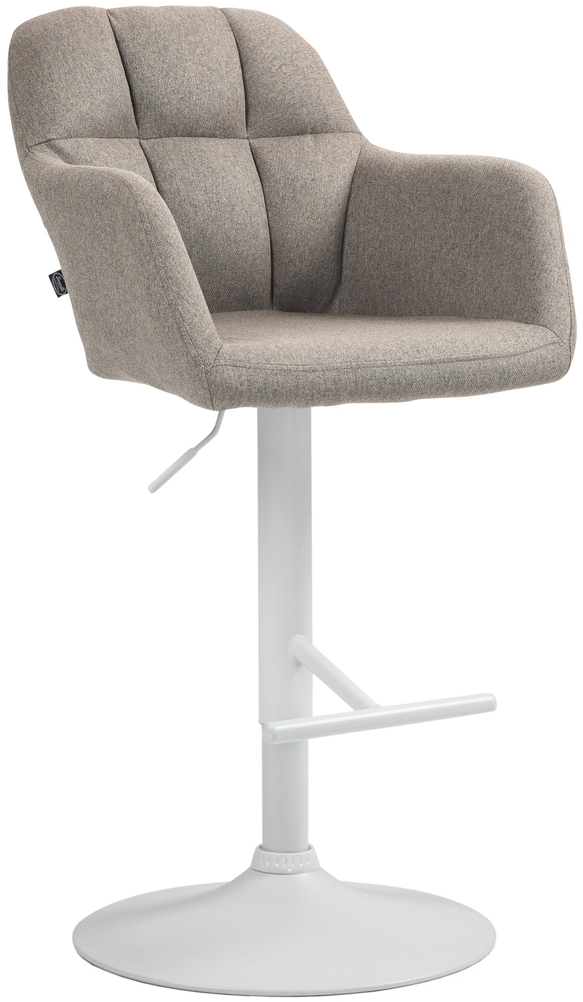 Barhocker Natoma Stoff weiß, taupe