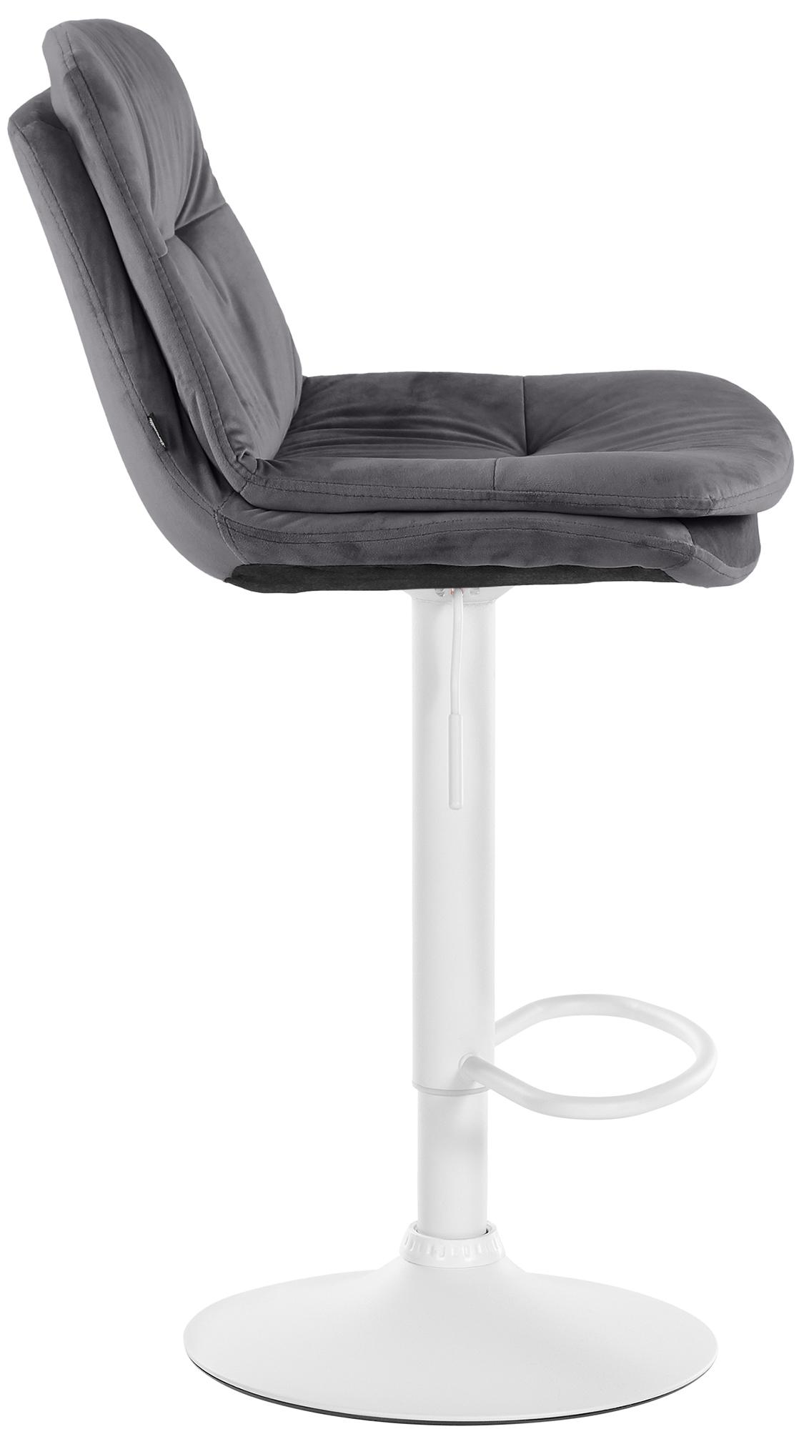 Barhocker Laurel Samt weiß, dunkelgrau