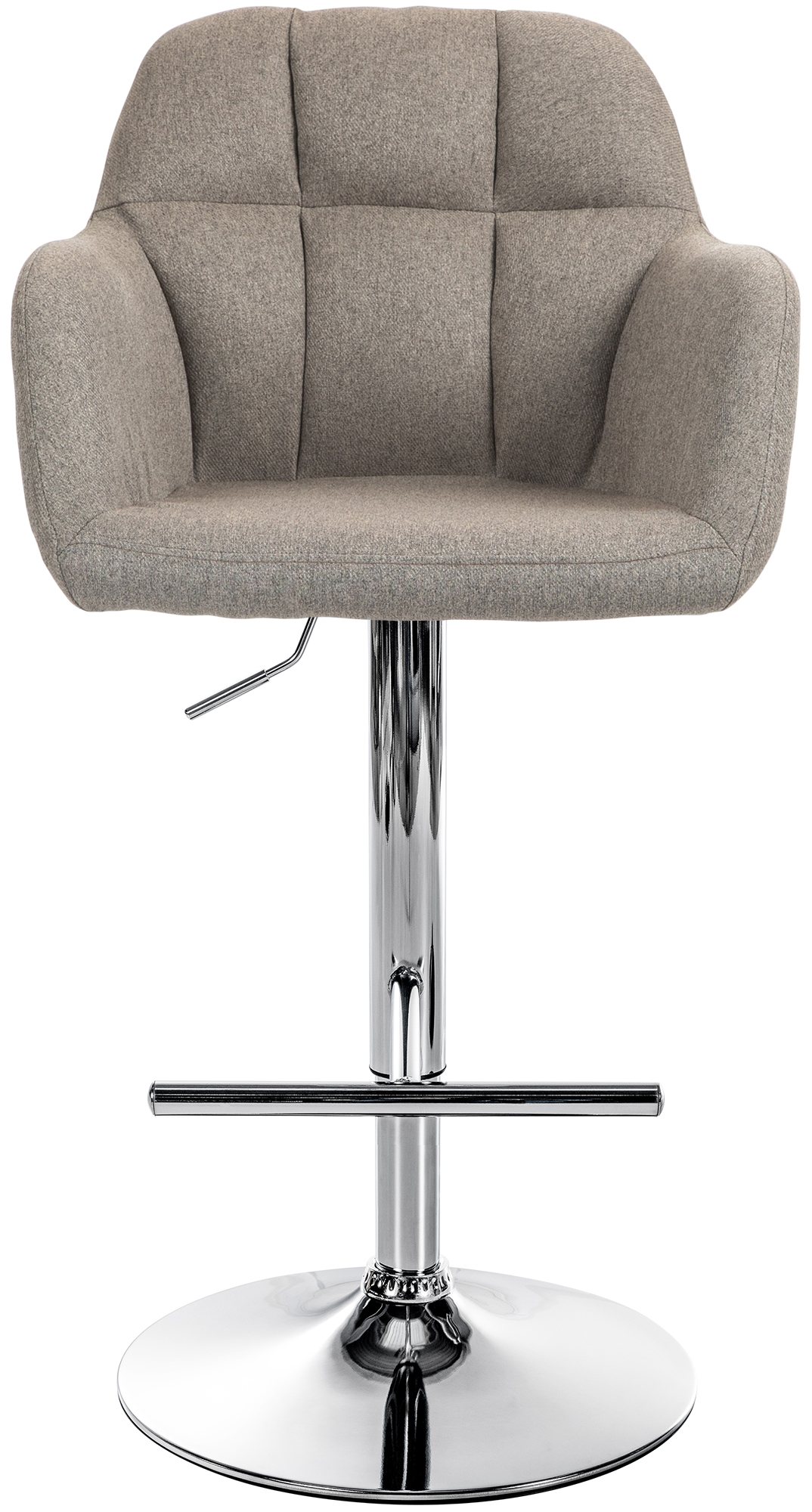 Barhocker Natoma Stoff chrom, taupe