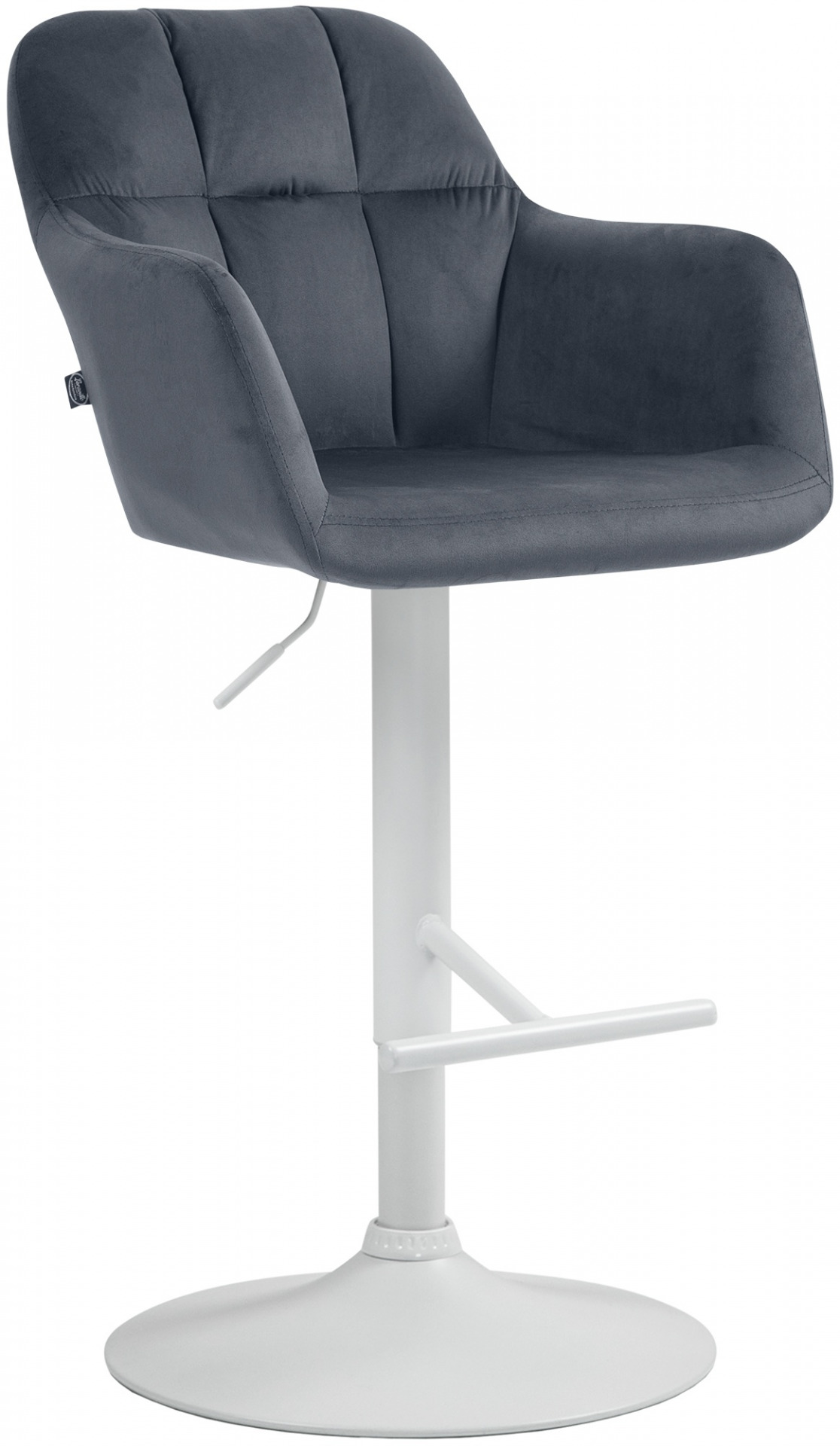 Barhocker Natoma Samt weiß, dunkelgrau