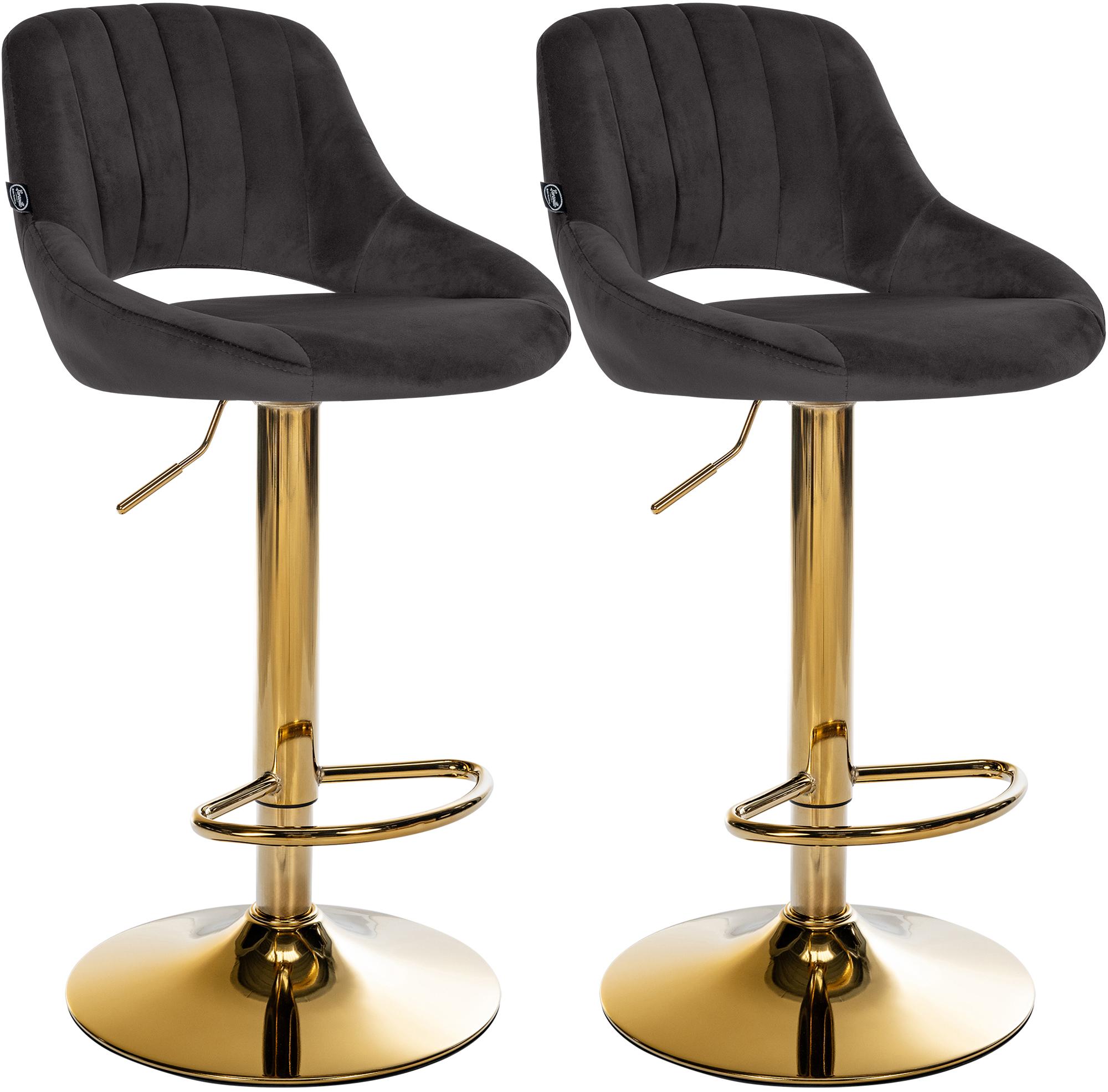 2er Set Barhocker Milet Samt G, schwarz