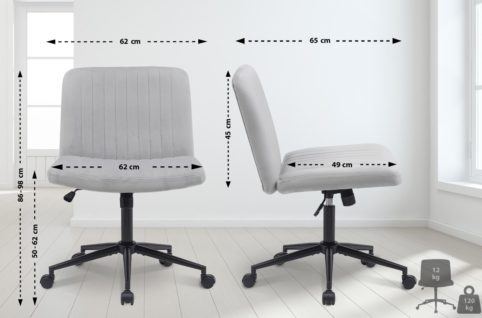 Bürostuhl Kingman Samt, hellgrau