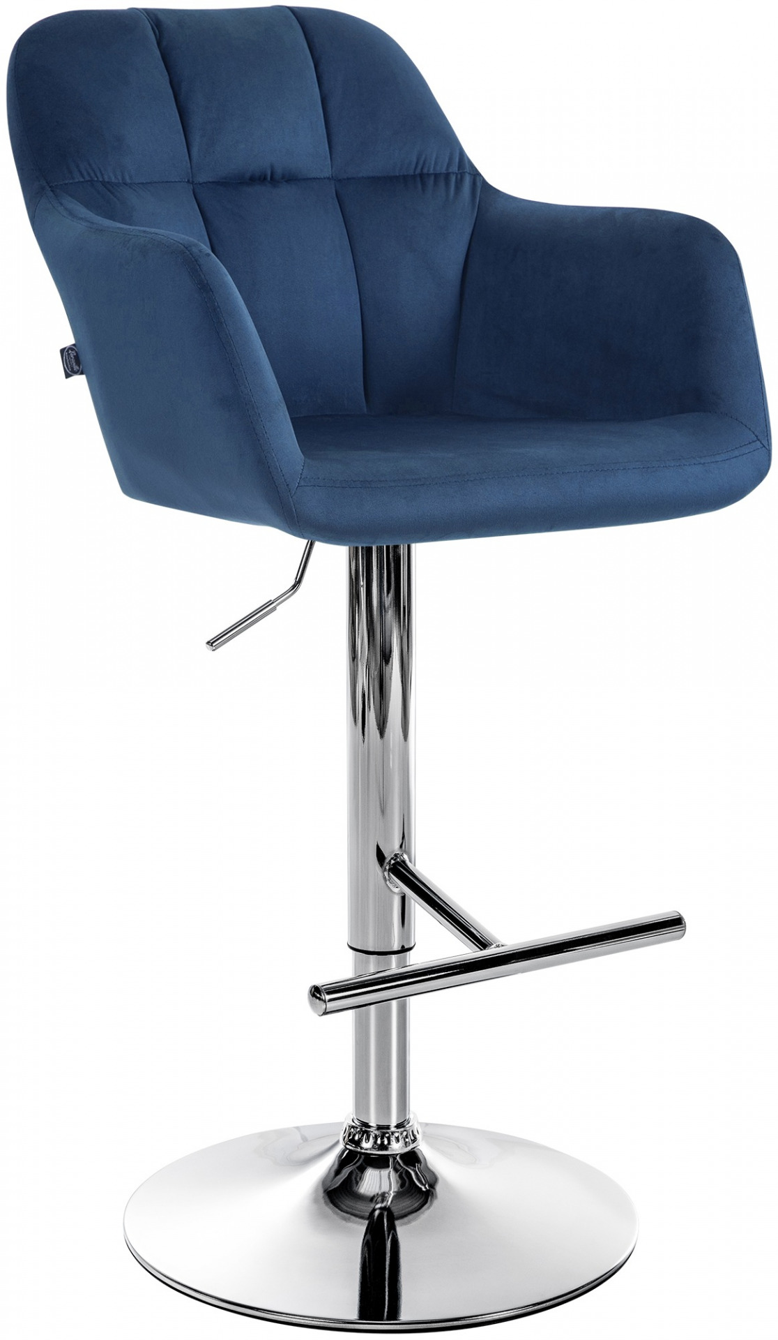 Barhocker Natoma Samt chrom, blau