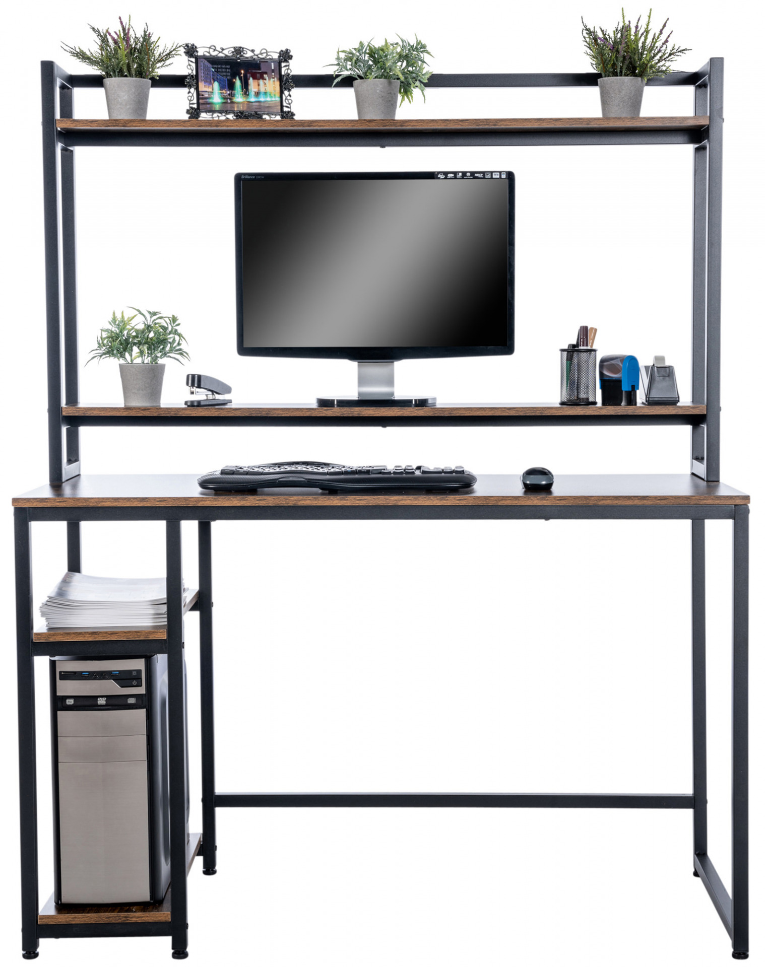 Schreibtisch Billings, schwarz/braun