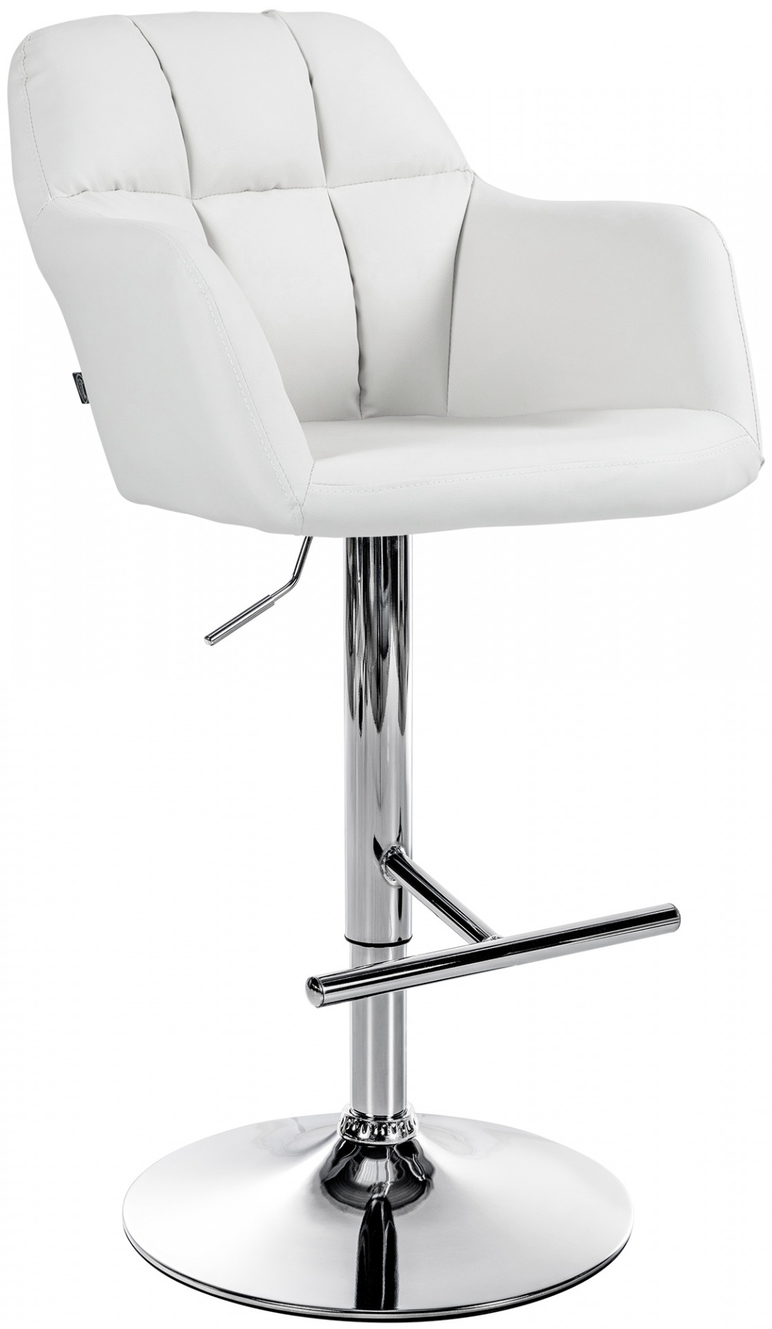 Barhocker Natoma Kunstleder chrom, weiß