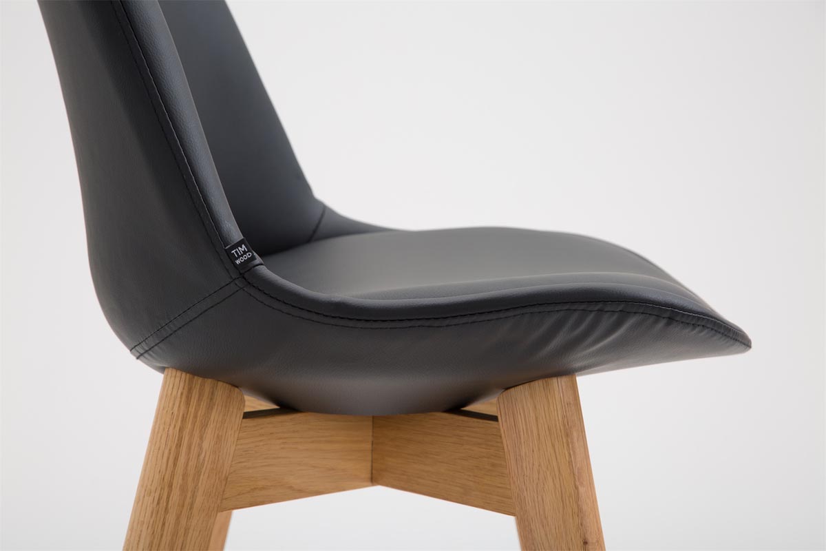 Barhocker Cannes Kunstleder Natura, schwarz