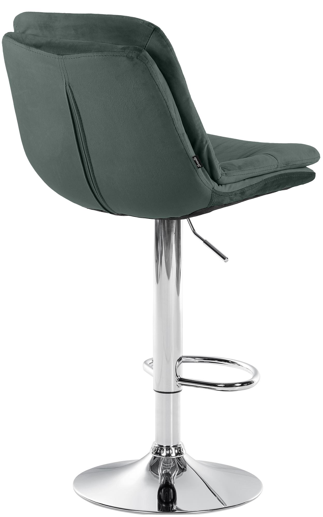 Barhocker Laurel Samt chrom, dunkelgrün