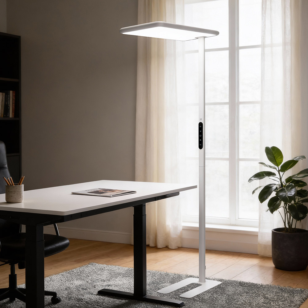 LED Büro Stehleuchte VEKOR - Weiß