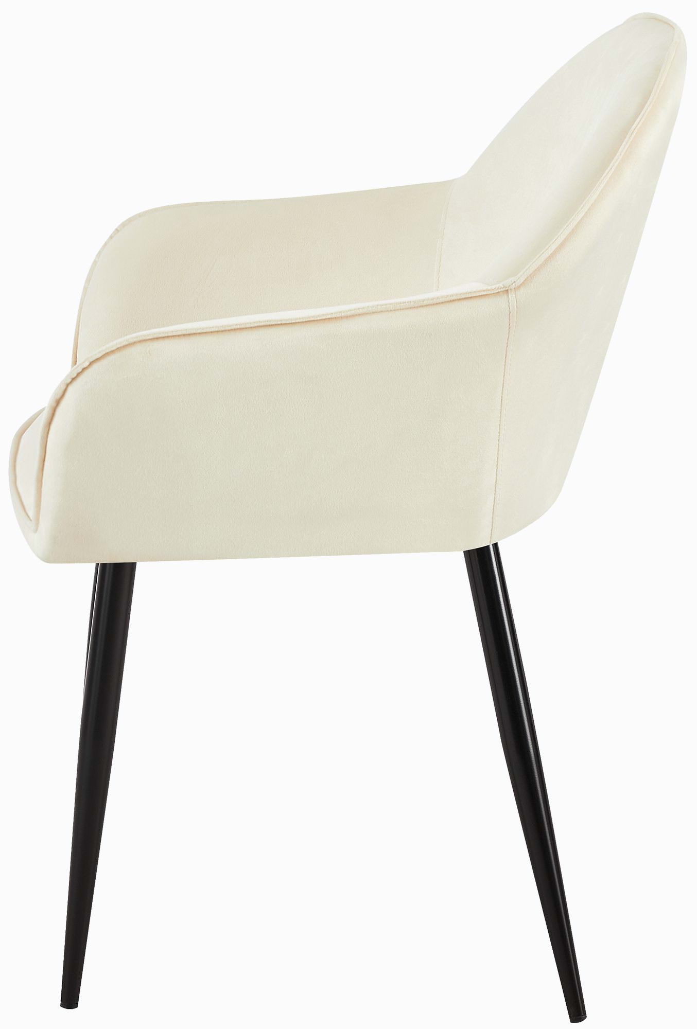 2er Set Esszimmerstuhl Boise Samt, creme