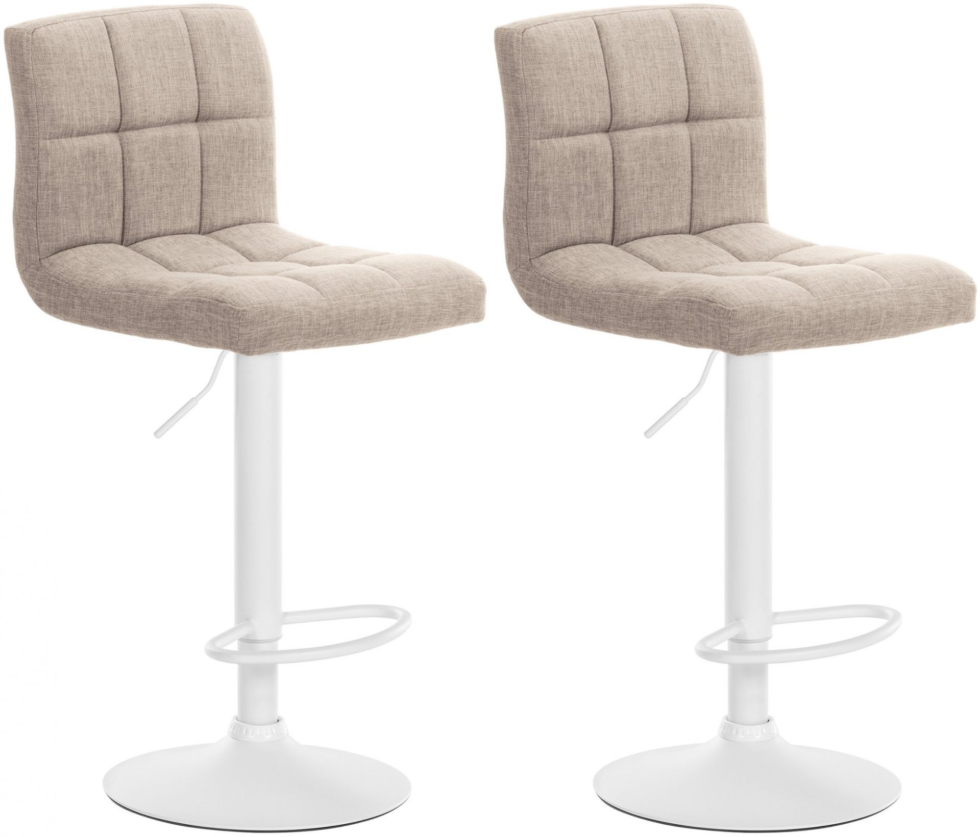 2er Set Barhocker Calma Stoff weiß, creme