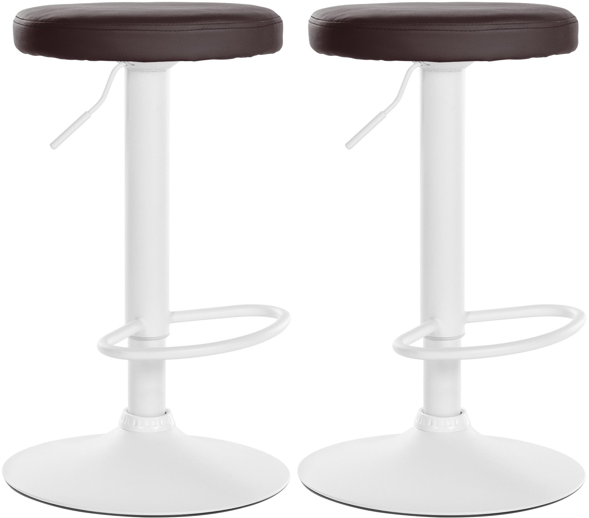 2er Set Barhocker Ponte Kunstleder weiß, braun