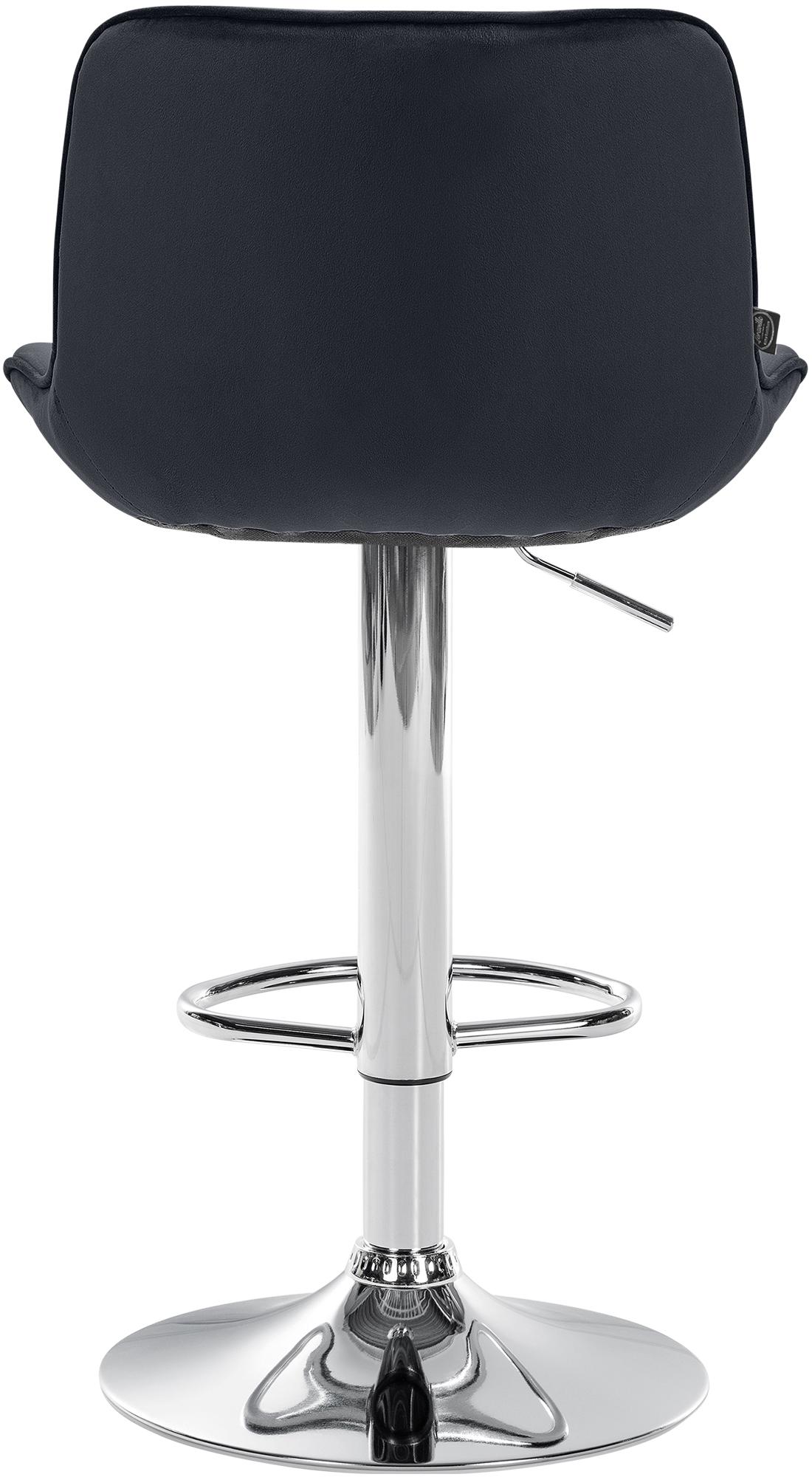 Barhocker Vonore Samt chrom, schwarz