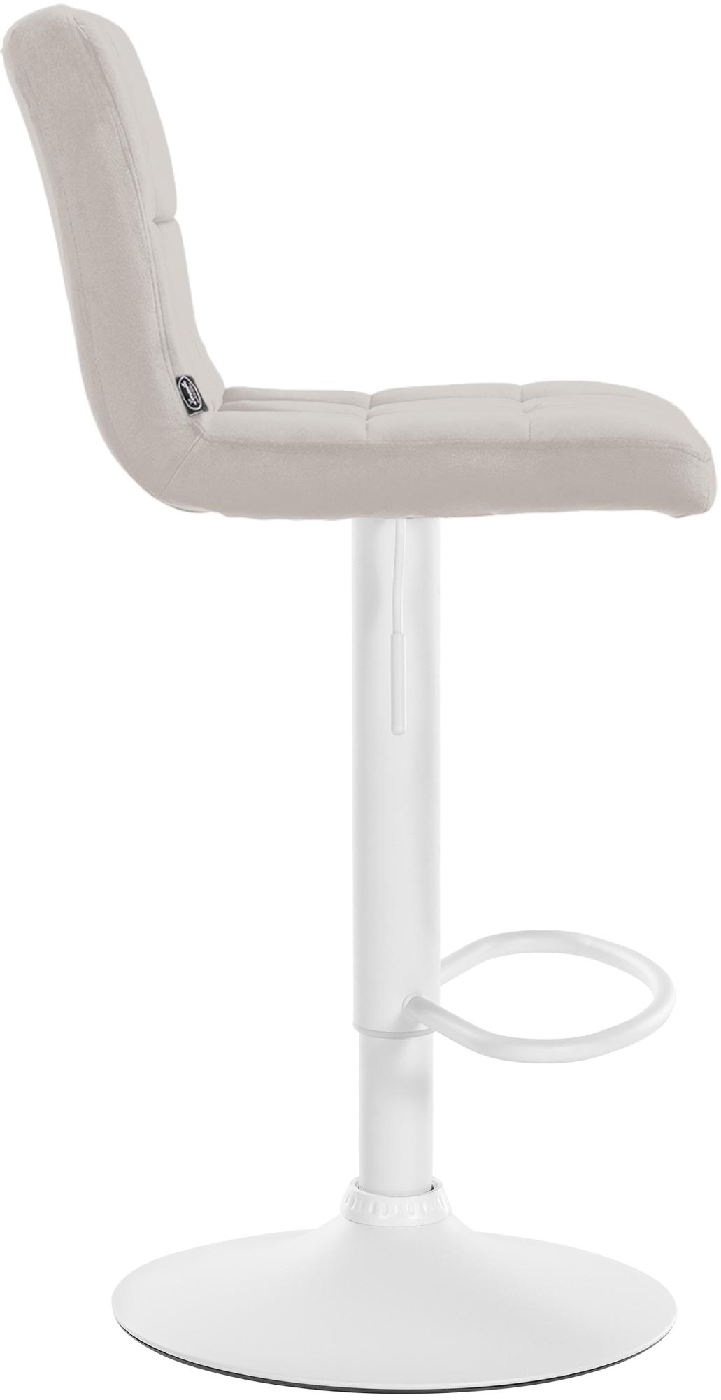 Barhocker Peru Samt weiß, creme