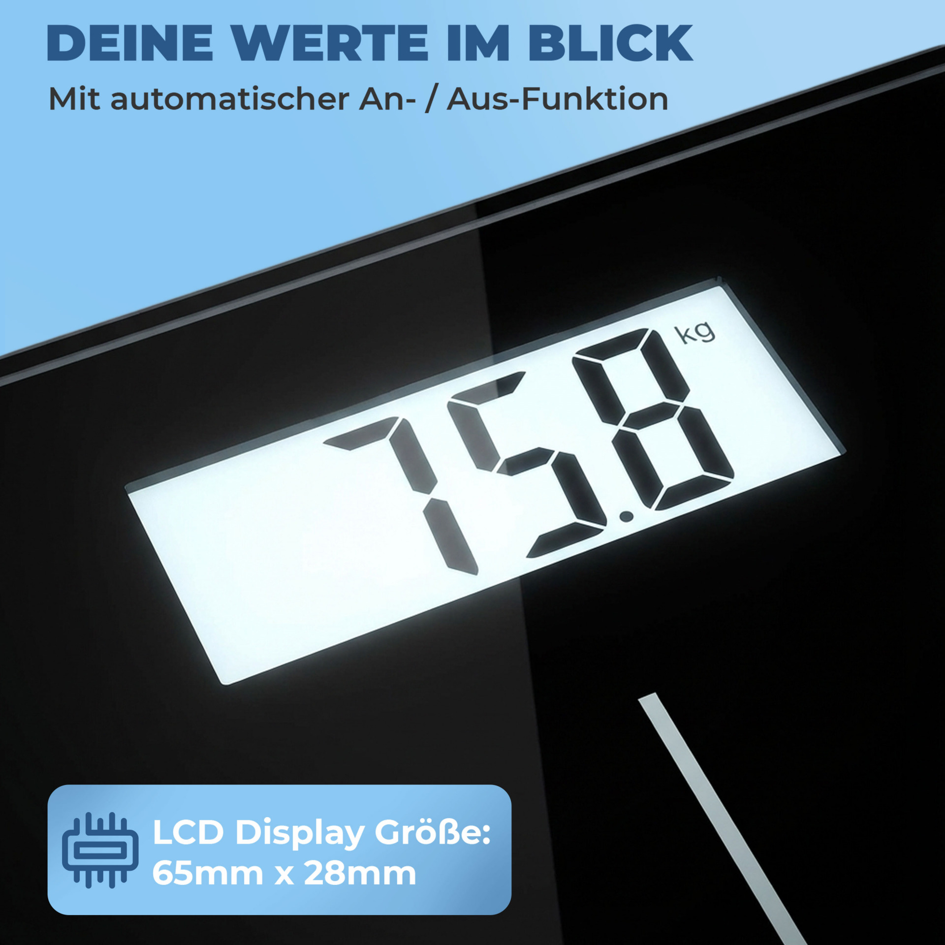 Digitale Personenwaage mit DMS-Sensorsystem - LCD Display