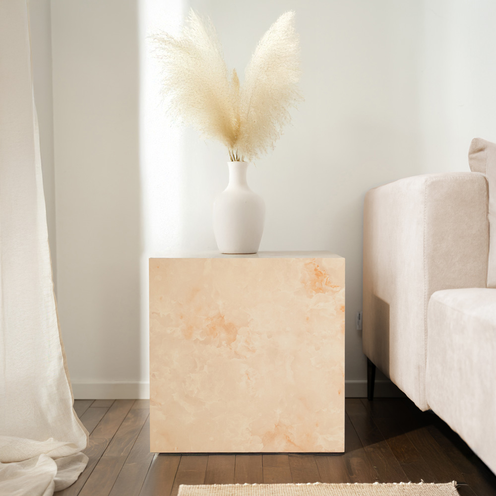 Couchtisch Marmor AMIRI M - 50 x 50 cm Sandstein