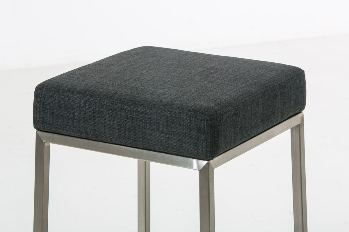 2er Set Barhocker Montreal 80 Stoff edelstahl, dunkelgrau