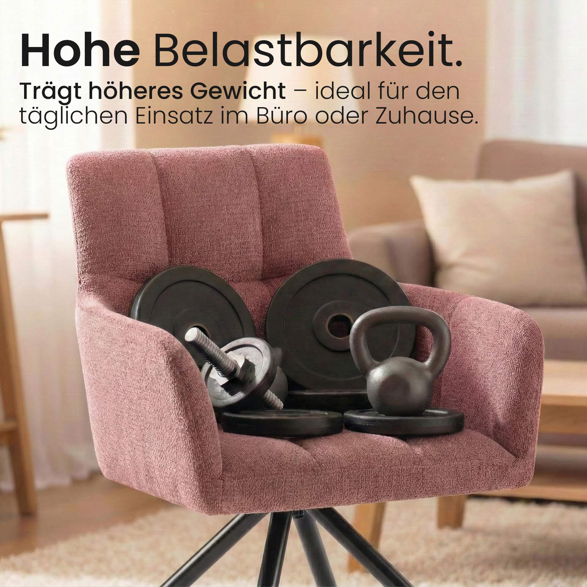 2er Set Esszimmerstuhl Jonah Stoff, rubinrot