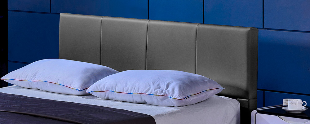 LED Bett ASTEROID - 140 x 200 cm Dunkelgrau