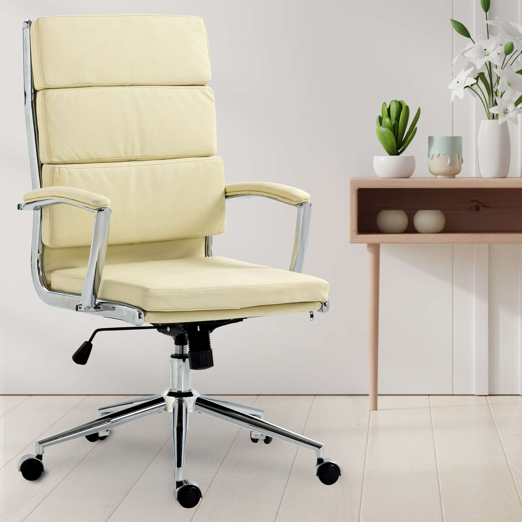 Bürostuhl Cleveland Kunstleder, creme