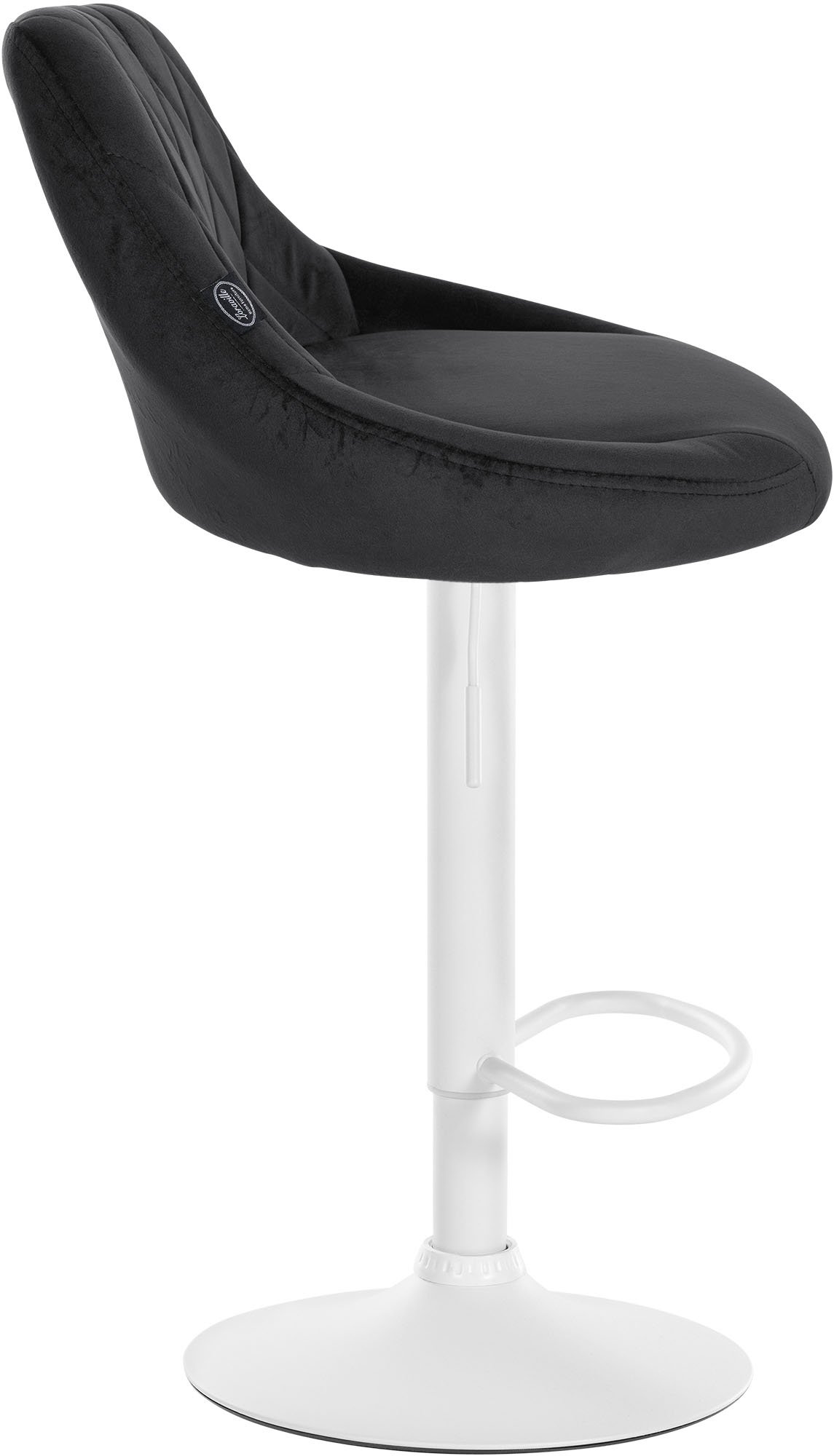 Barhocker Lazio Samt weiß, schwarz