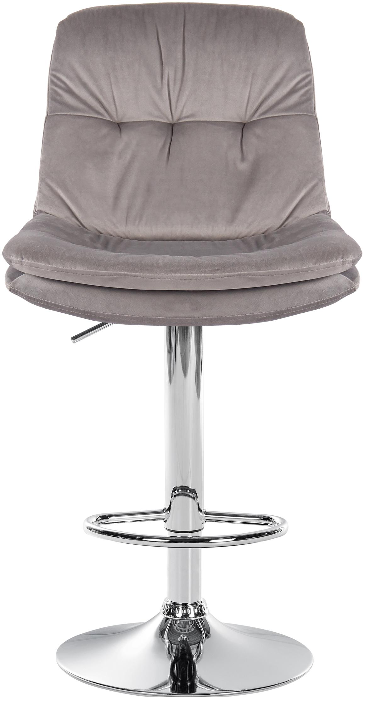 Barhocker Laurel Samt chrom, grau