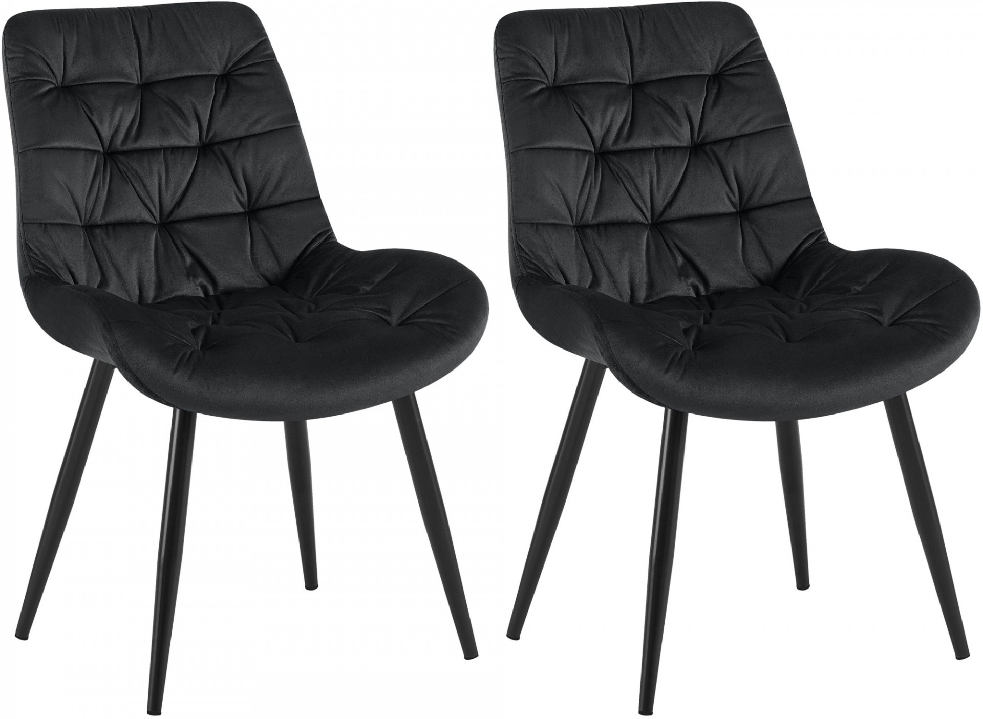 2er Set Esszimmerstuhl Rossford, schwarz