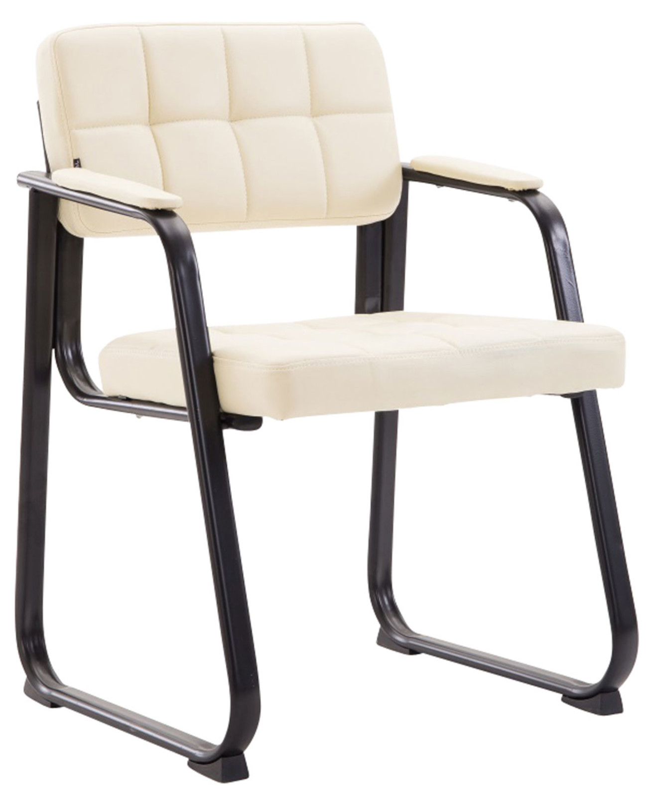 2er Set Besucherstühle Canada B Kunstleder, creme