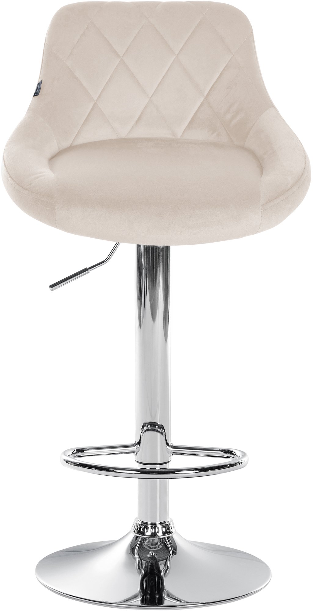 2er Set Barhocker Lazio Samt chrom, creme