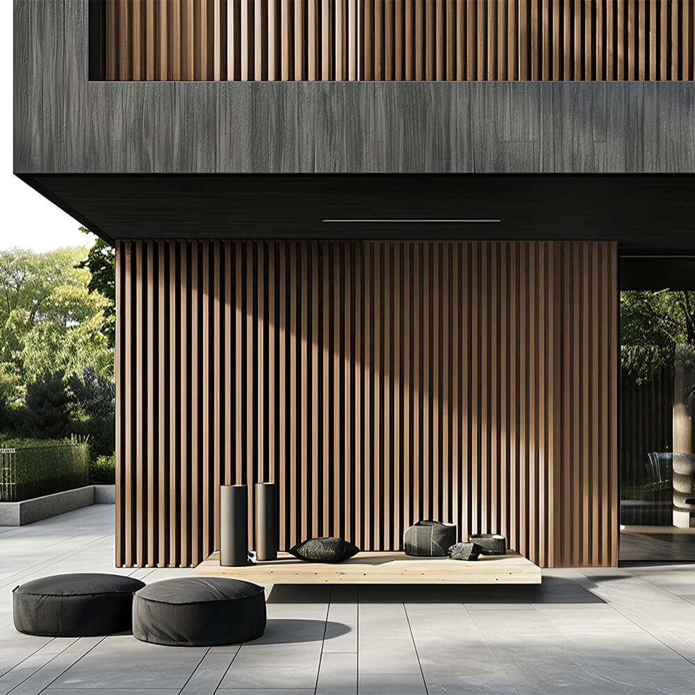 WPC Fassadenverkleidung DUVAR - 30 m² Teak
