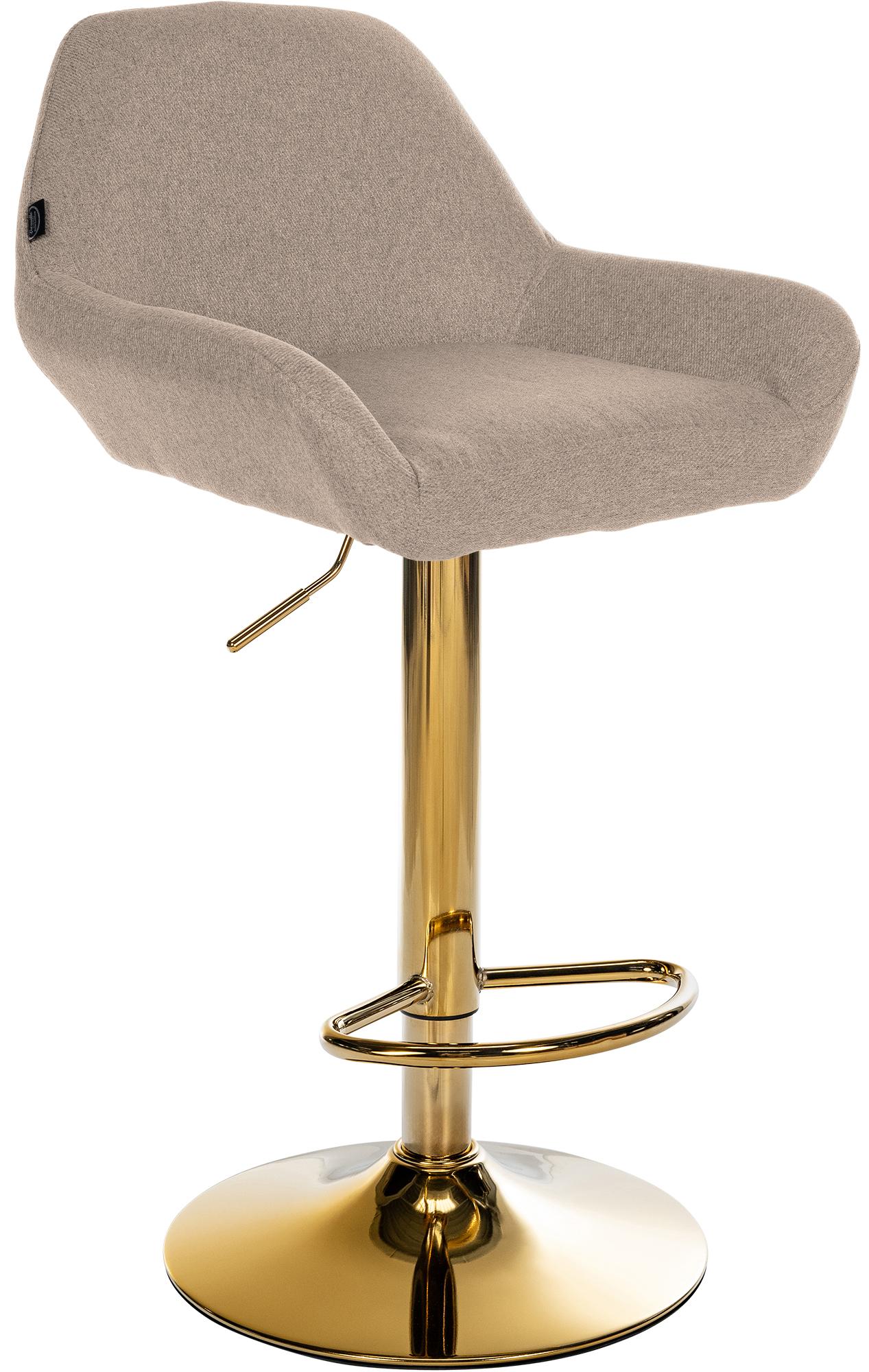 Barhocker Braga Gold Stoff, taupe