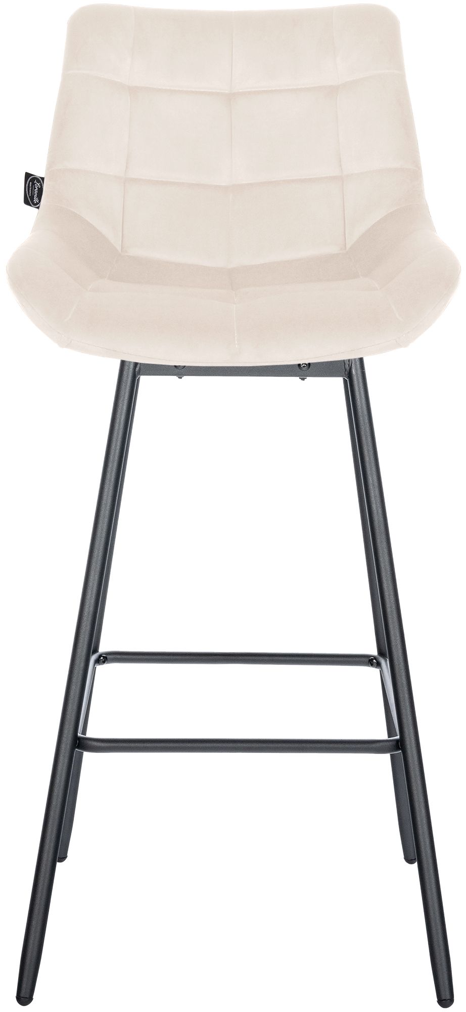 4er Set Barhocker Weston Schwenkbar Samt, creme