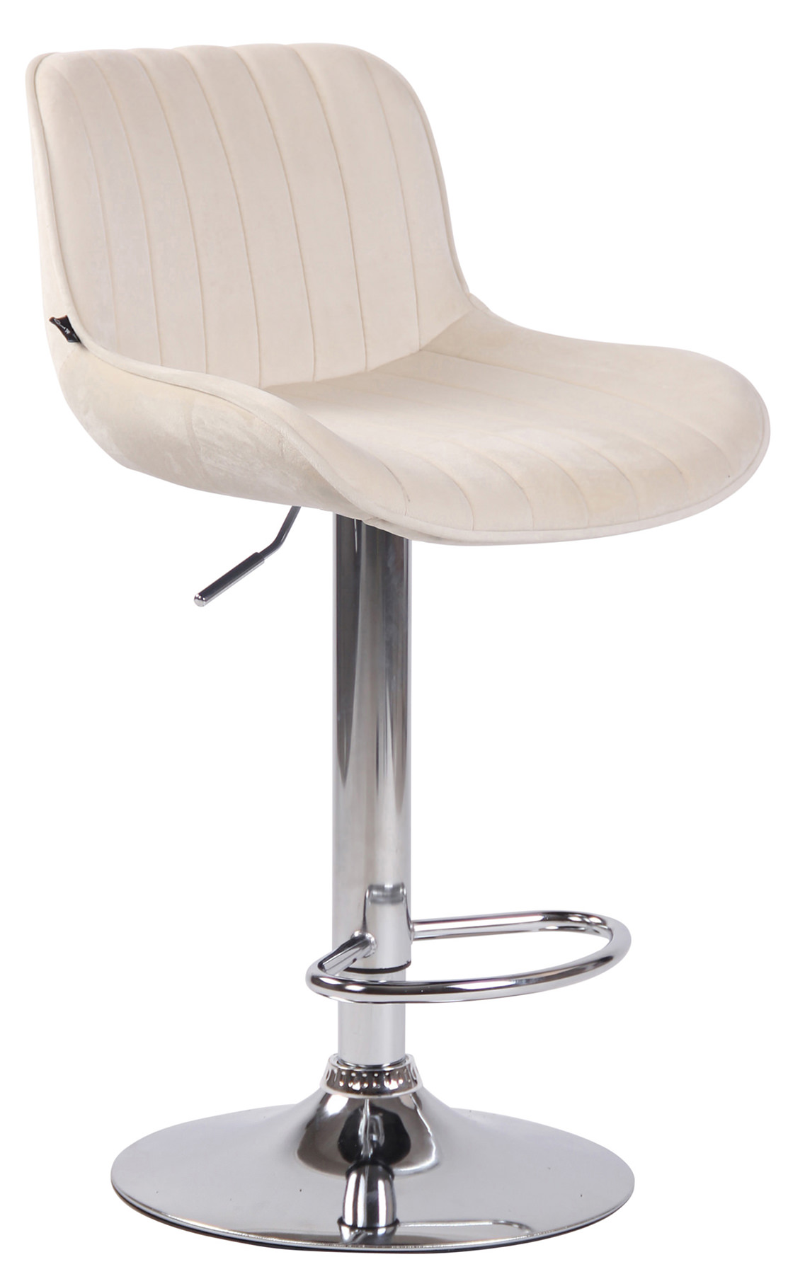 2er Set Barhocker Lentini Samt chrom, creme