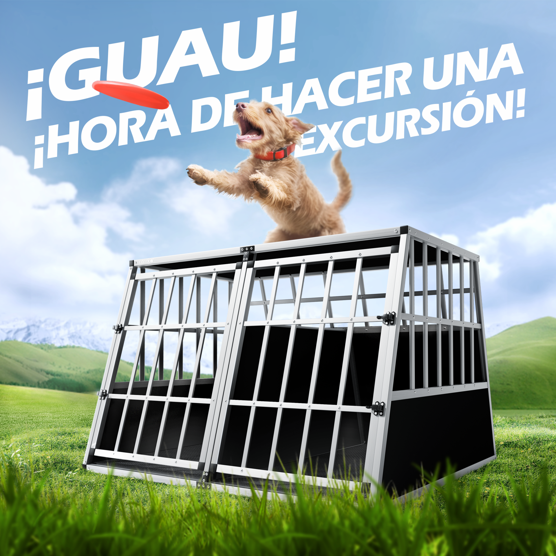 Hundetransportbox XXL 97x90x70cm Alu