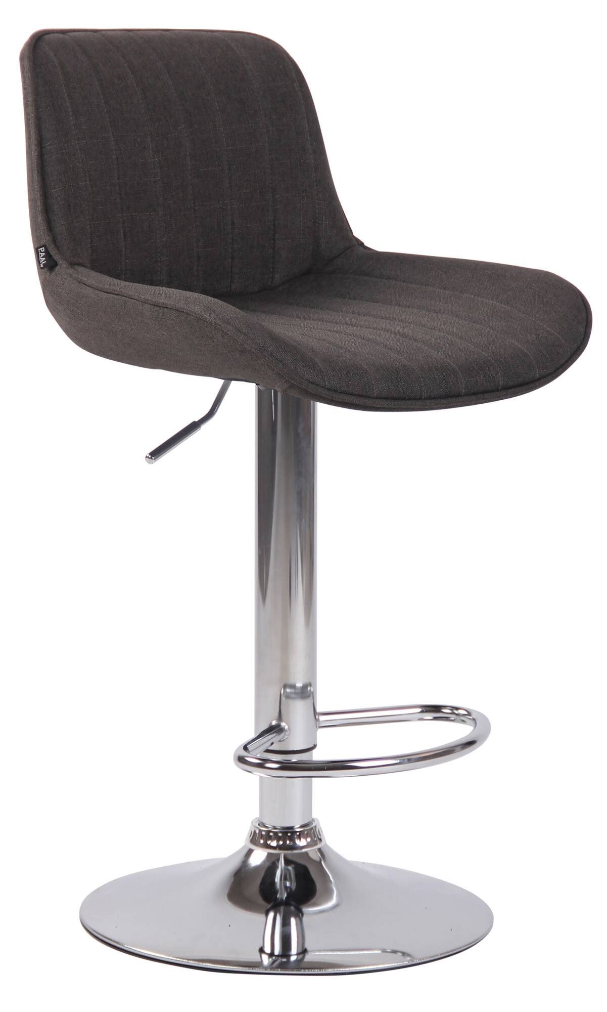 2er Set Barhocker Lentini Stoff chrom, dunkelgrau