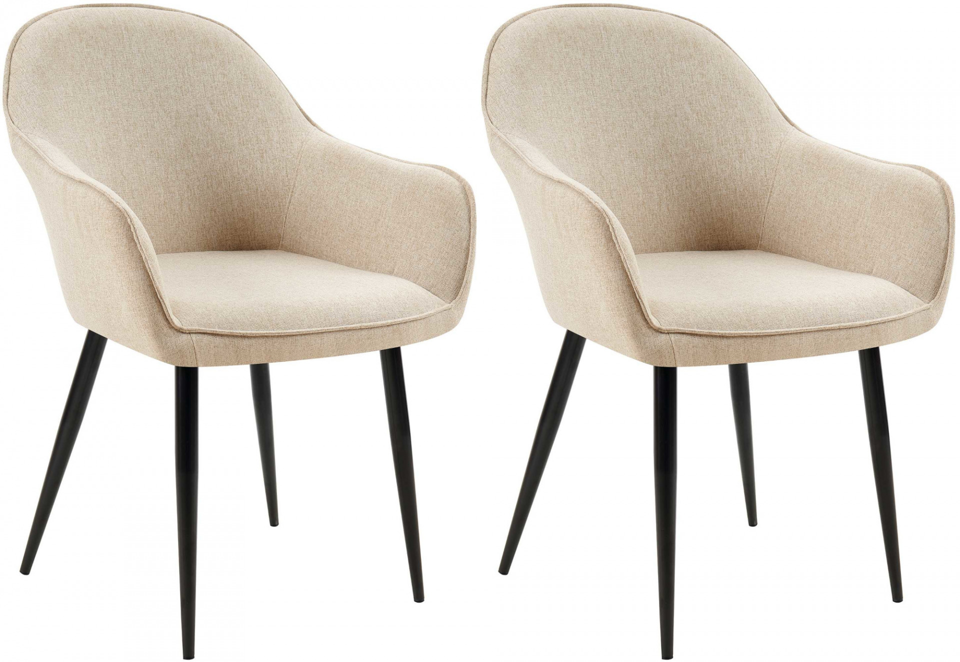 2er Set Esszimmerstühle Boise Stoff, taupe