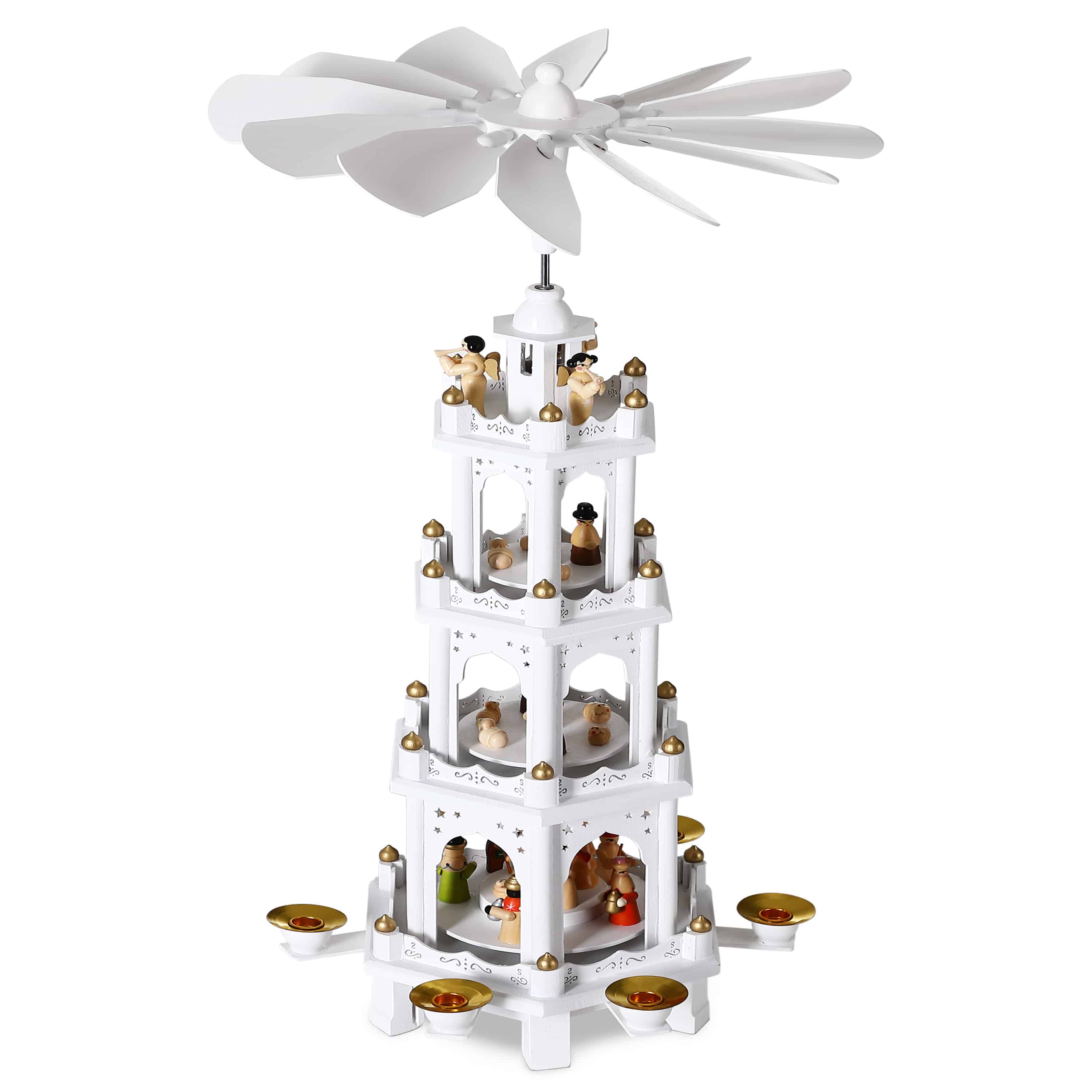 Weihnachtspyramide XL Weiß 60x20x20cm