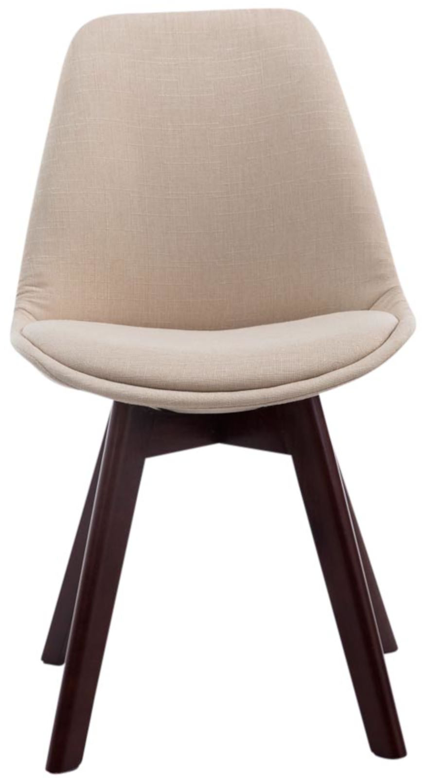 4er Set Besucherstühle Borneo V2 Walnuss Stoff, creme