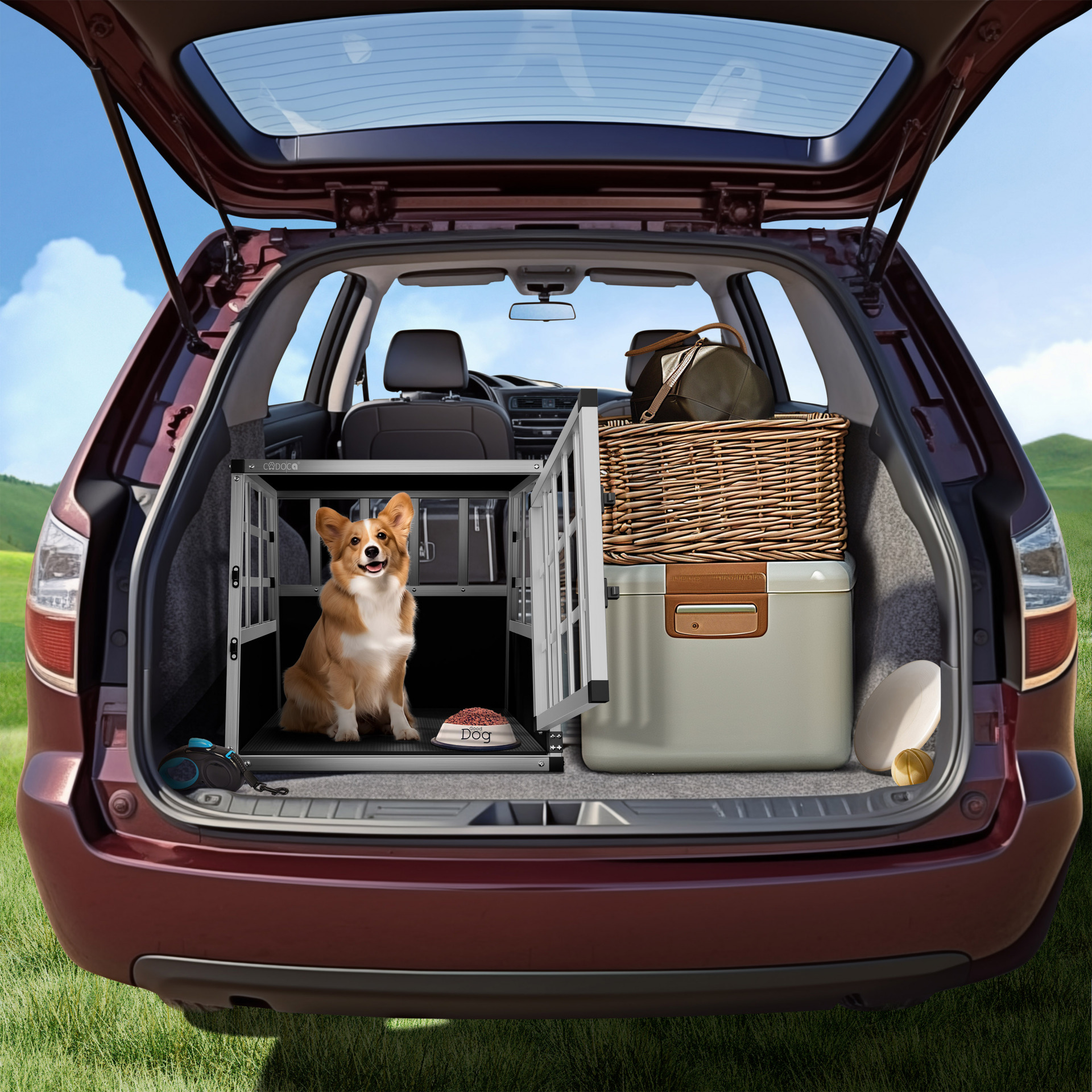 Hundetransportbox M Alu 70x54x51cm