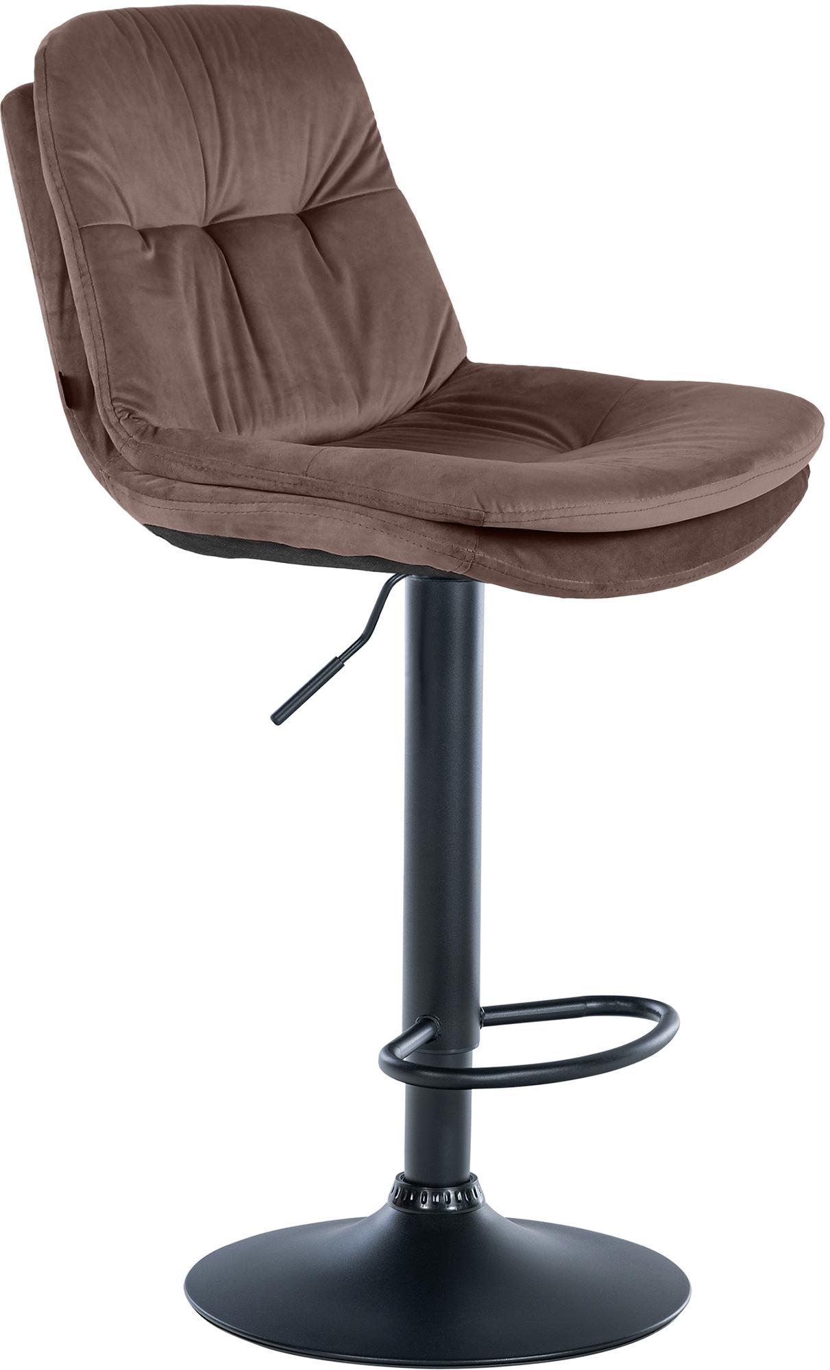 Barhocker Laurel Samt schwarz, braun