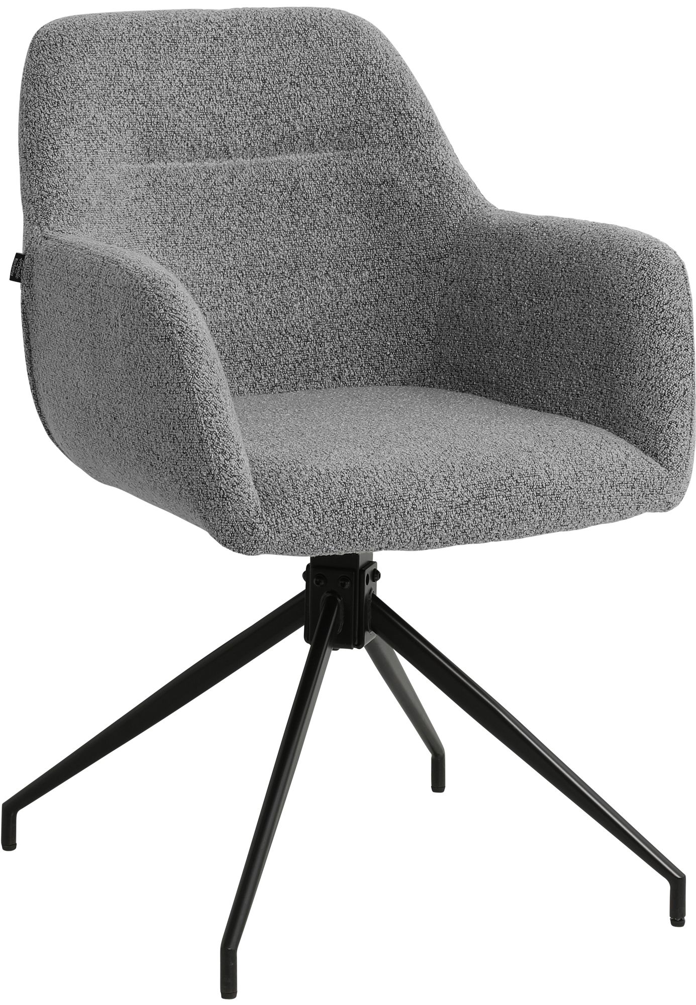 Esszimmerstuhl Merlinda Stoff Teddy, grau