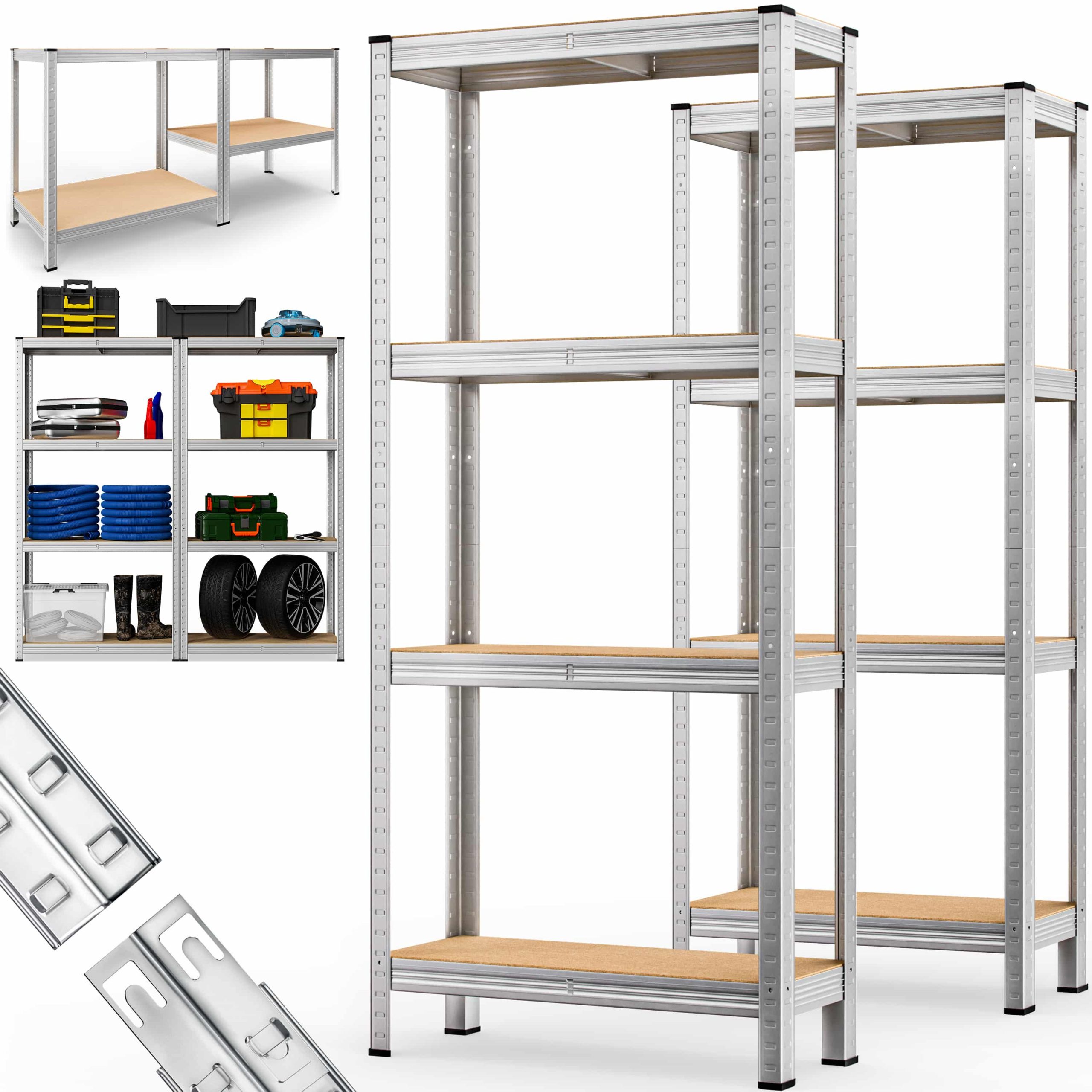 Schwerlastregal 2er-Set 170x75x30cm verzinkt 280kg