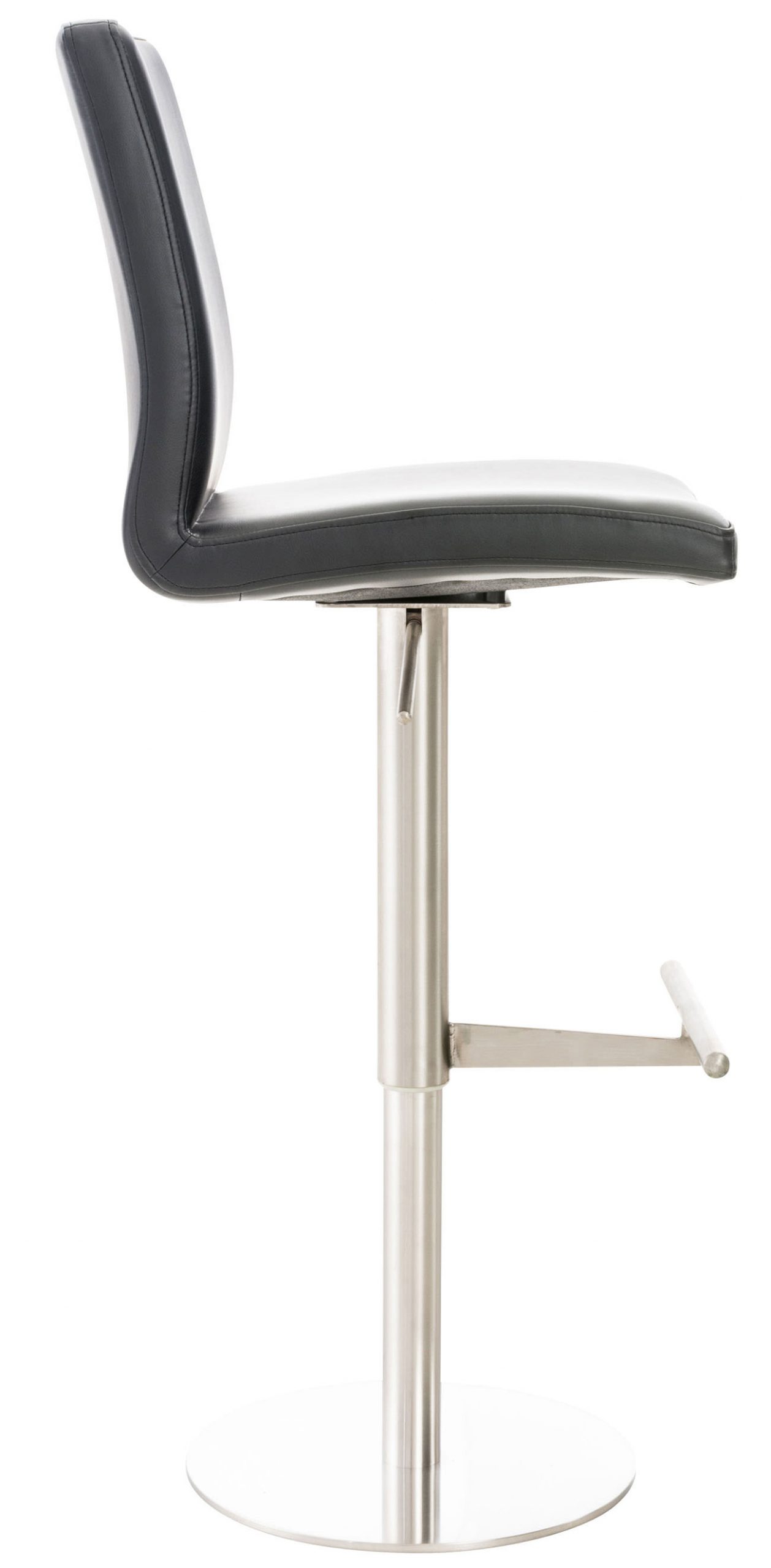 2er Set Barhocker Cadiz Kunstleder edelstahl, schwarz