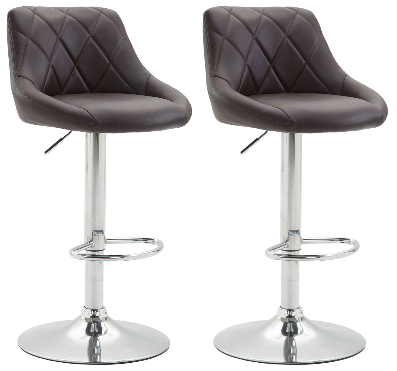 2er Set Barhocker Lazio Kunstleder C, braun