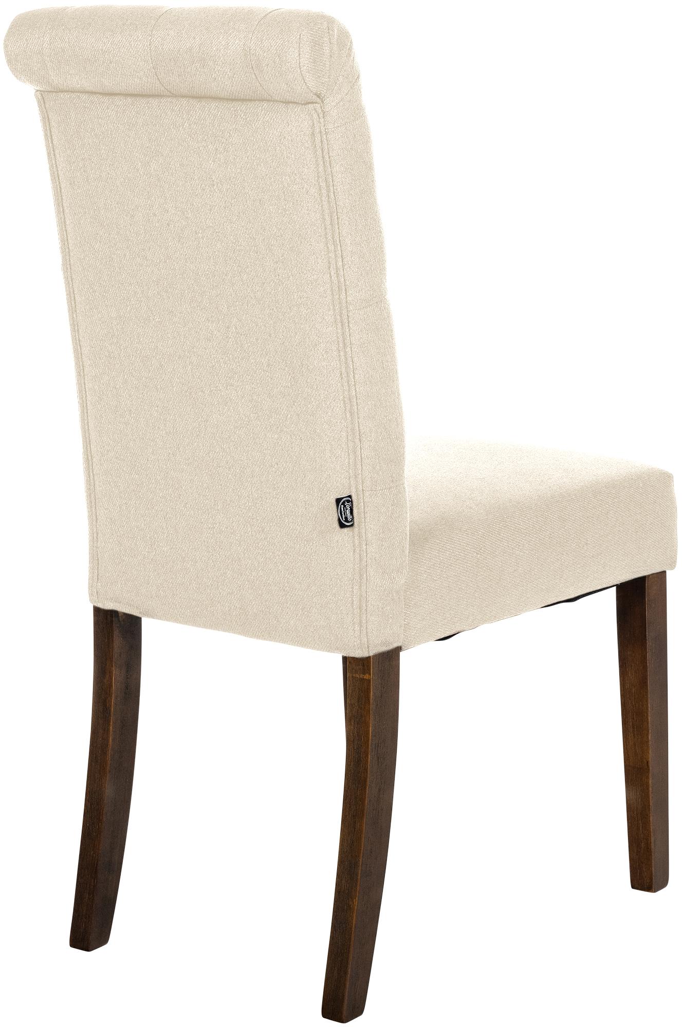 2er Set Esszimmerstühle Lisburn Stoff, creme