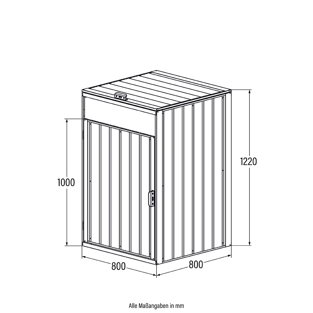 Mülltonnenbox zweitürig CUBO - 2x 240L