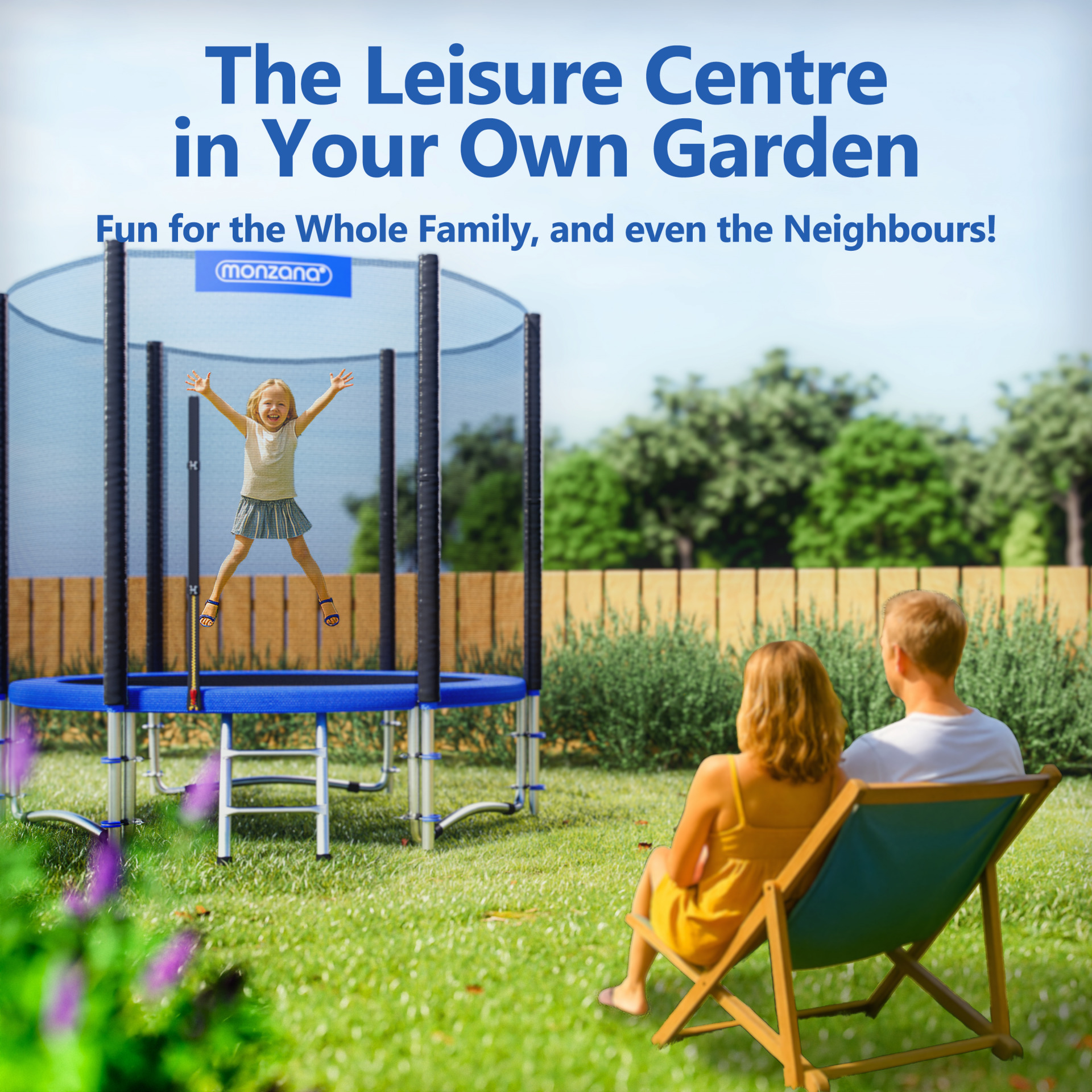 Trampolin Ø244cm TÜV geprüft mit verstärktem Sicherheitsnetz stabil