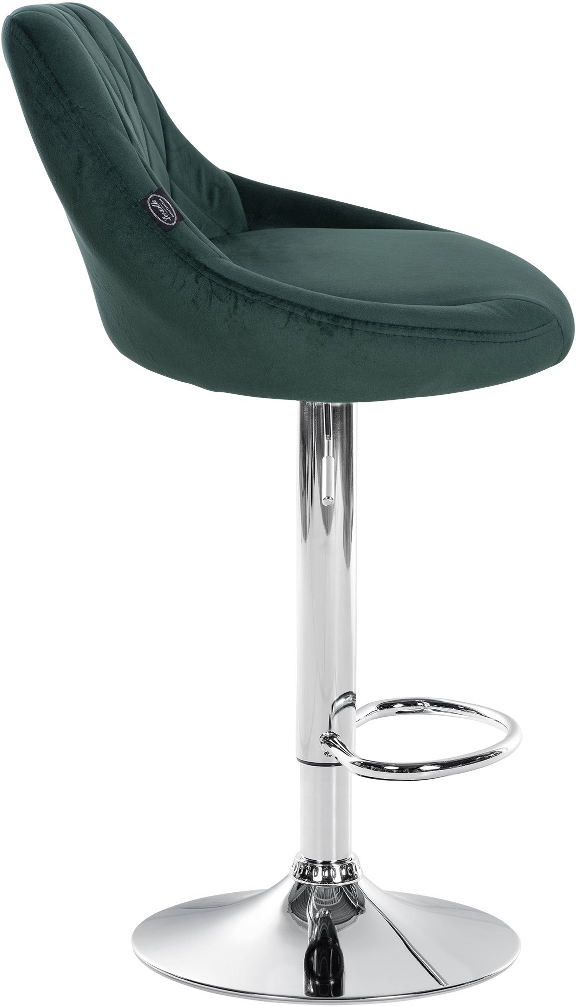 Barhocker Lazio Samt chrom, dunkelgrün