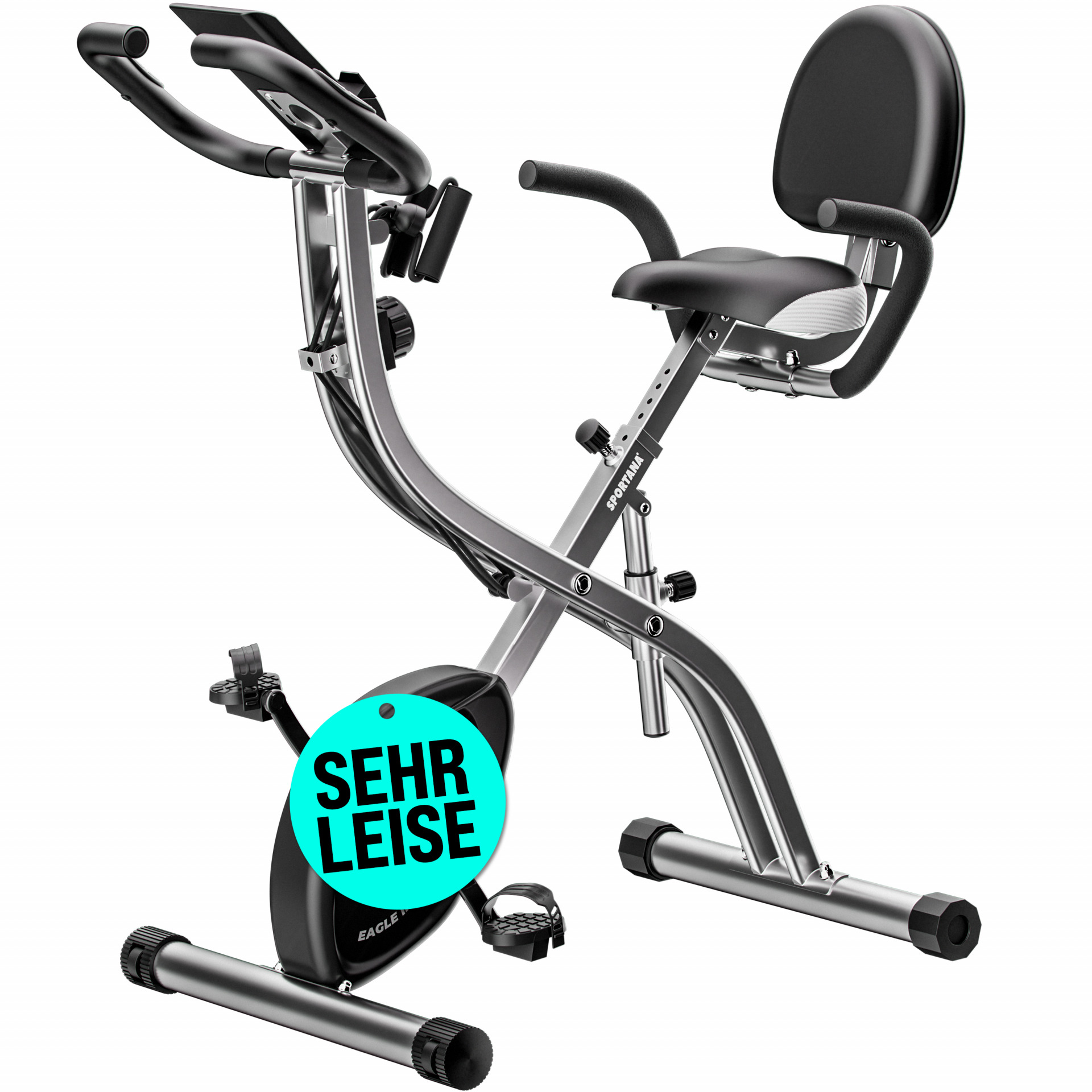 Heimtrainer Fahrrad Eagle 3 klappbar Pulssensoren